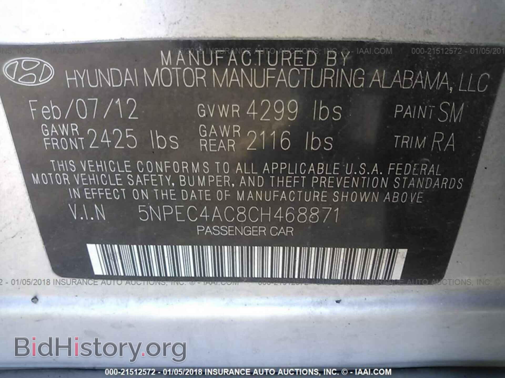 2012 Hyundai Sonata - VIN: 5NPEC4AC8CH468871 - Photo 9