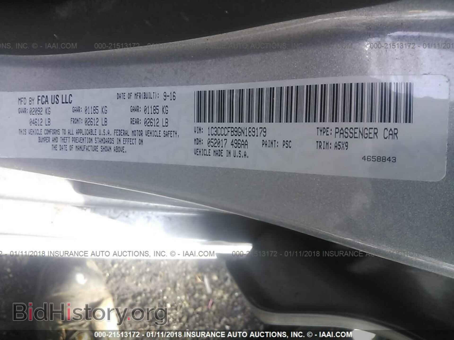 2016 Chrysler 200 - VIN: 1C3CCCFB9GN189179 - Photo 9