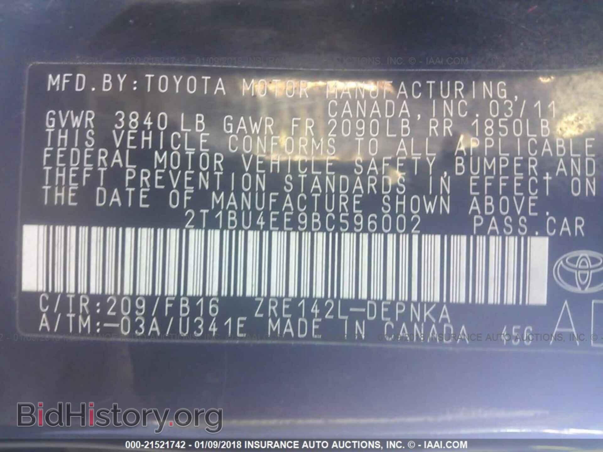 2011 Toyota Corolla - VIN: 2T1BU4EE9BC596002 - Photo 9
