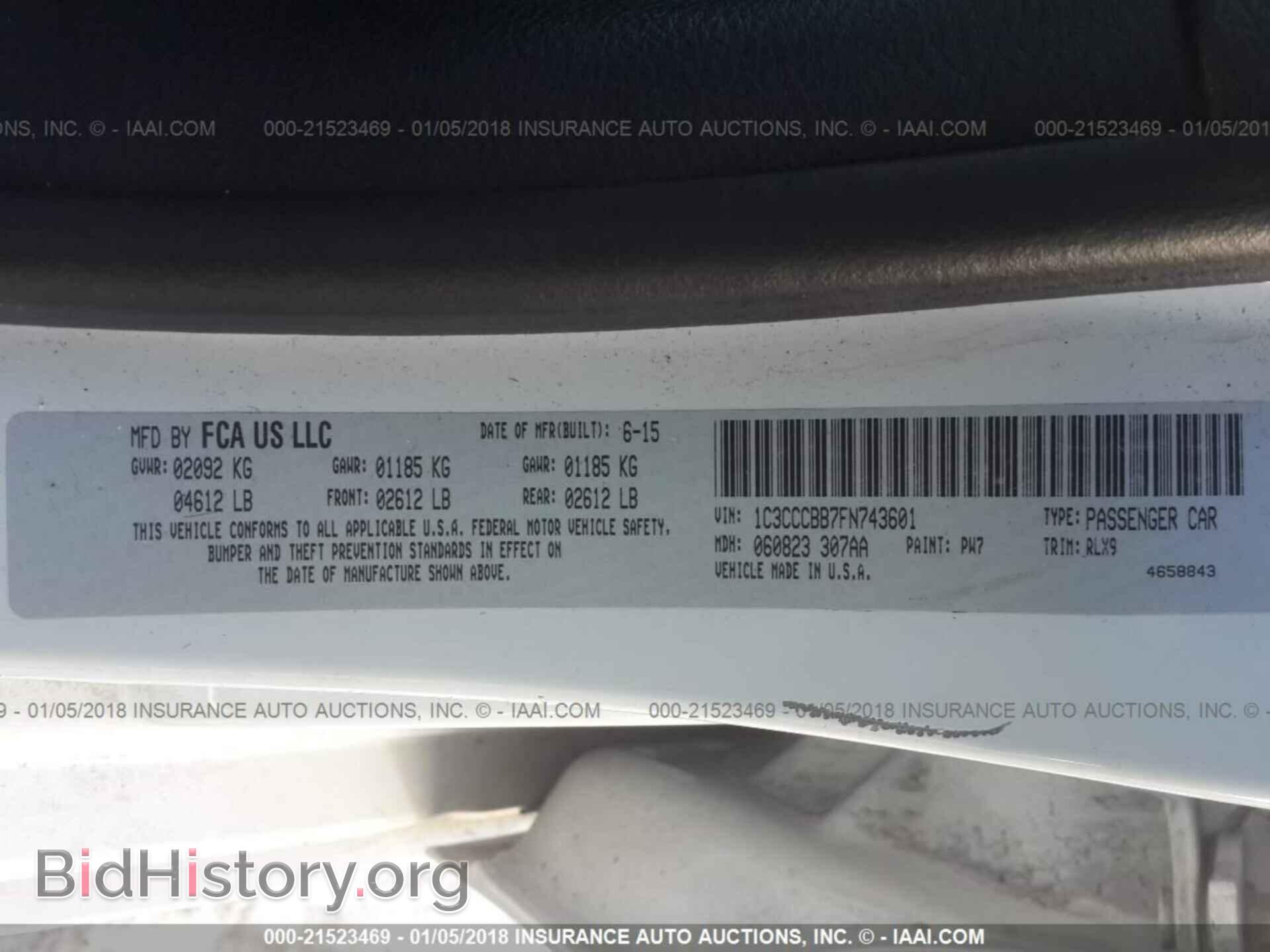 2015 Chrysler 200 - VIN: 1C3CCCBB7FN743601 - Photo 9