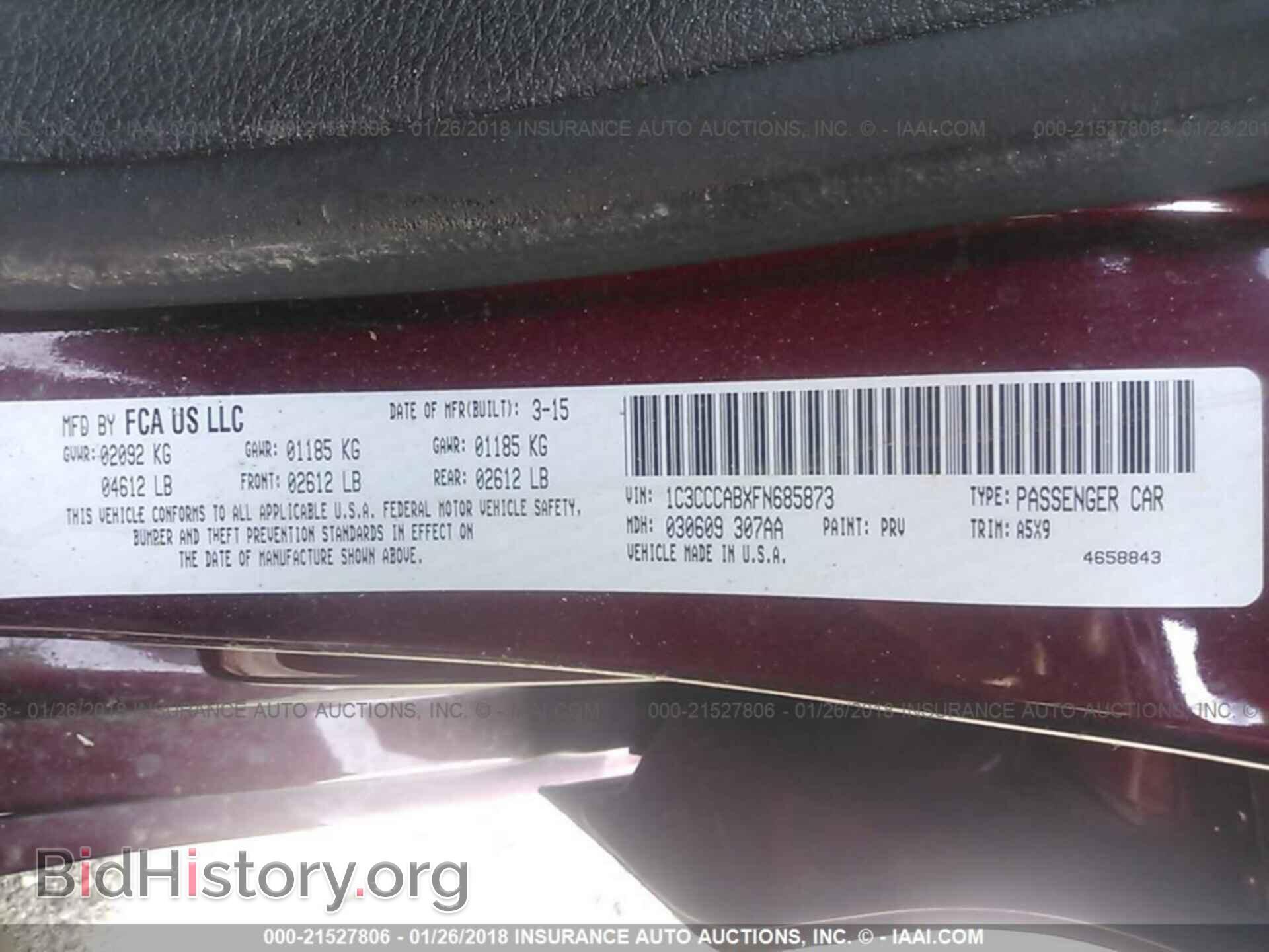 2015 Chrysler 200 - VIN: 1C3CCCABXFN685873 - Photo 9