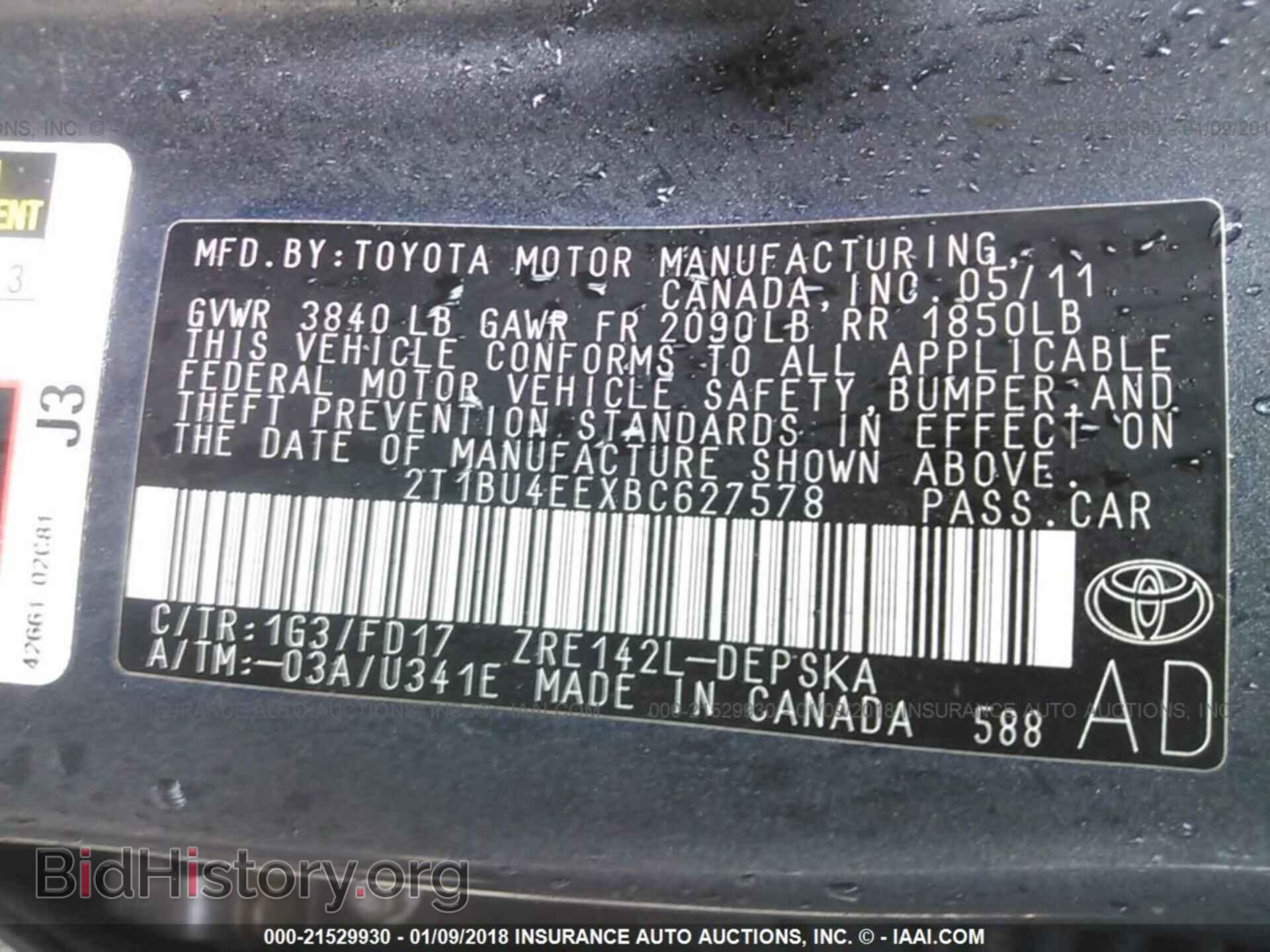 2011 Toyota Corolla - VIN: 2T1BU4EEXBC627578 - Photo 9