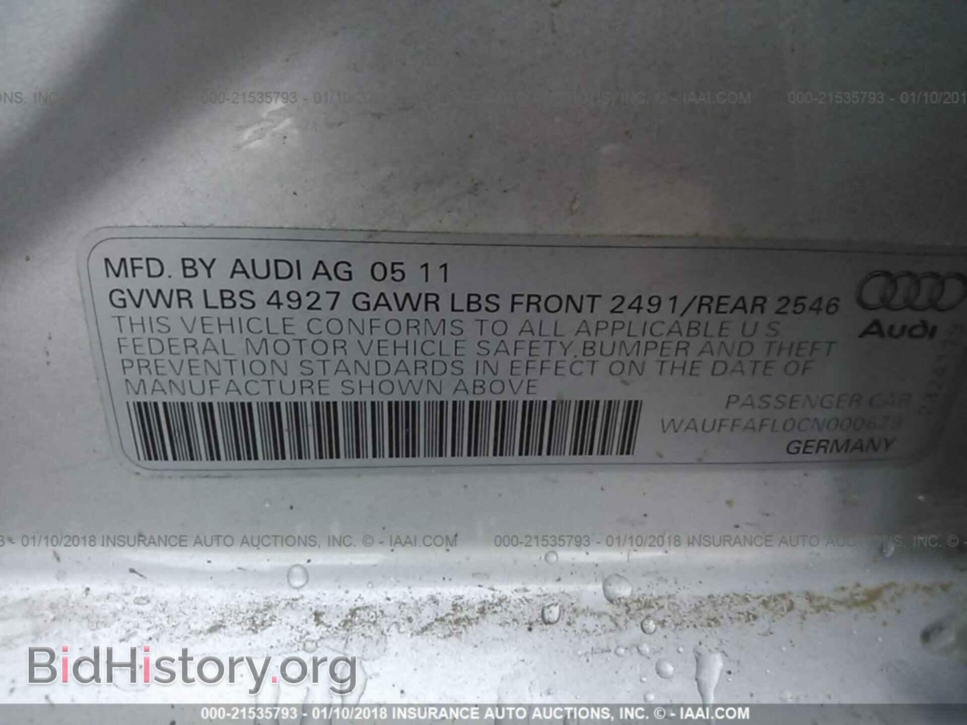 2012 Audi A4 - VIN: WAUFFAFL0CN000679 - Photo 9