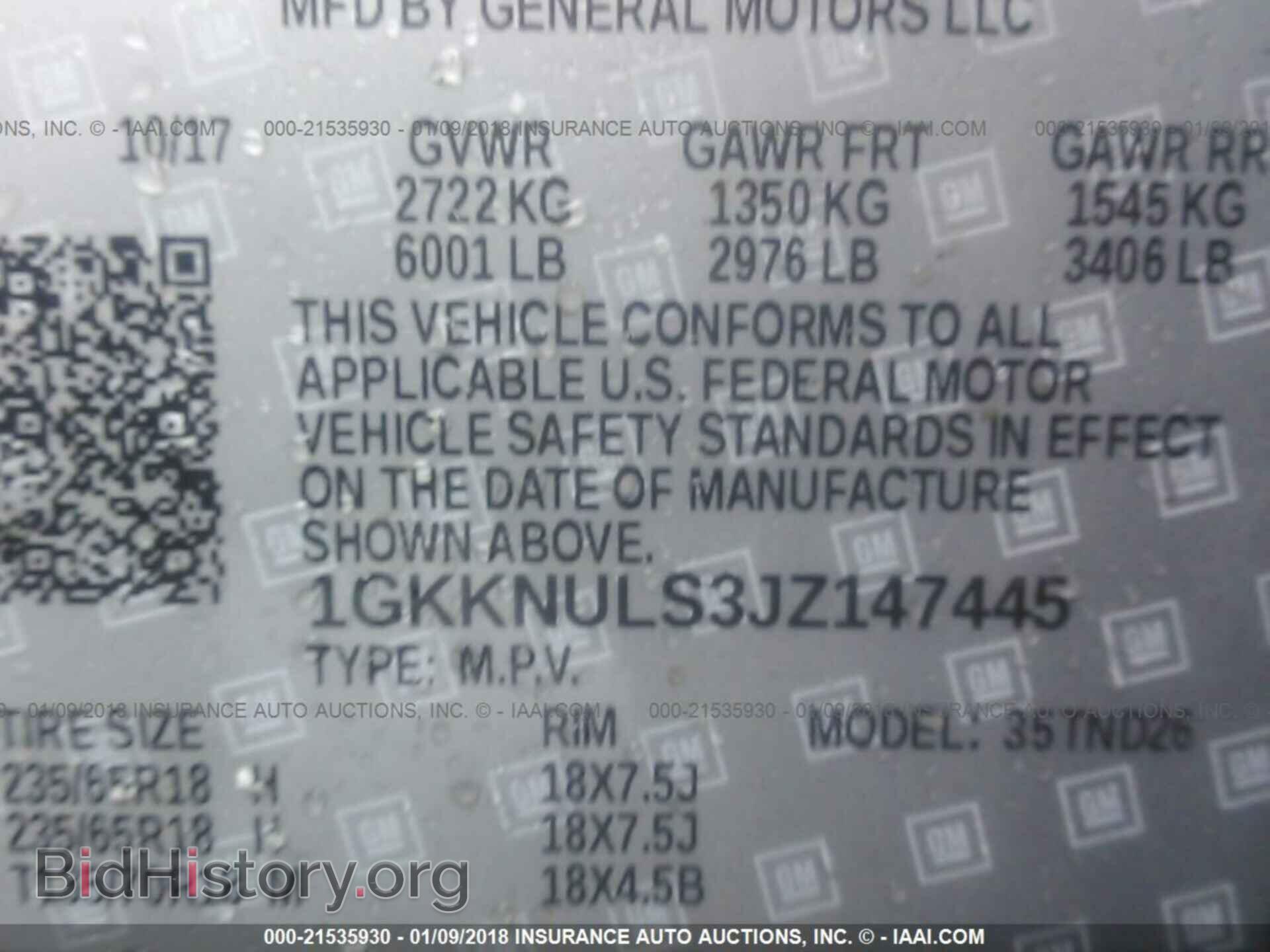 2018 Gmc Acadia - VIN: 1GKKNULS3JZ147445 - Фото 9