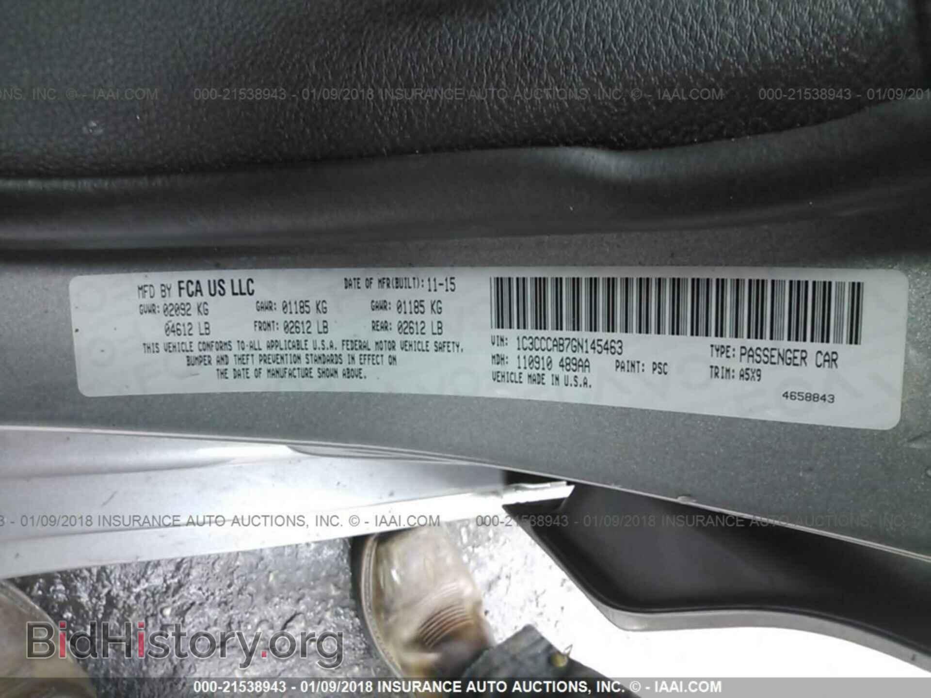 2016 Chrysler 200 - VIN: 1C3CCCAB7GN145463 - Photo 9