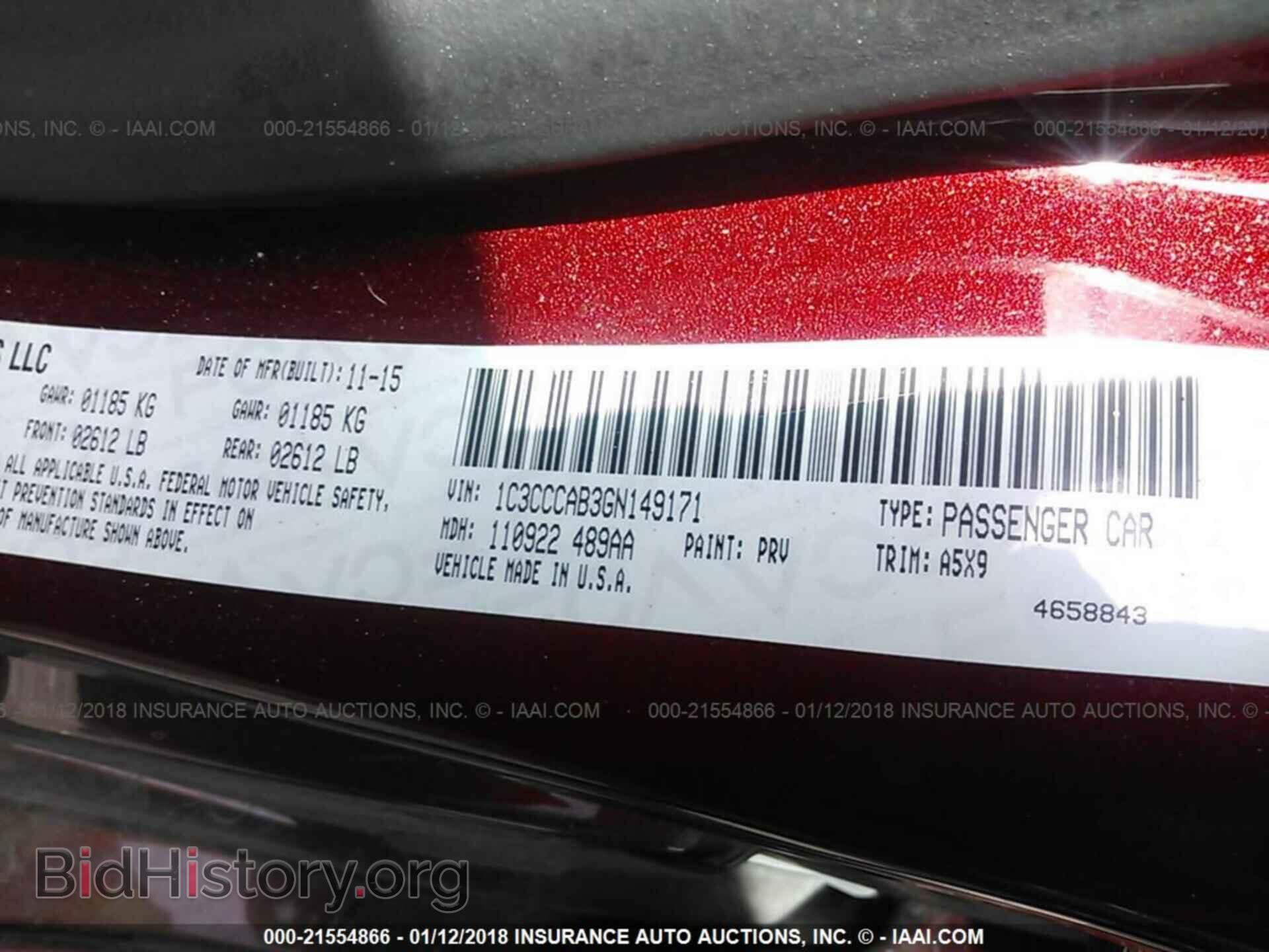 2016 Chrysler 200 - VIN: 1C3CCCAB3GN149171 - Photo 9
