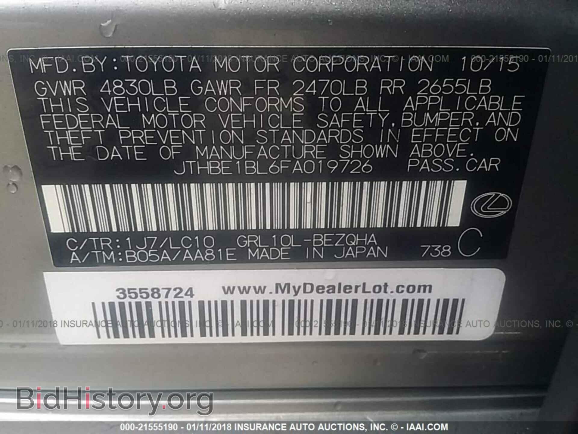 2015 Lexus Gs - VIN: JTHBE1BL6FA019726 - Photo 9