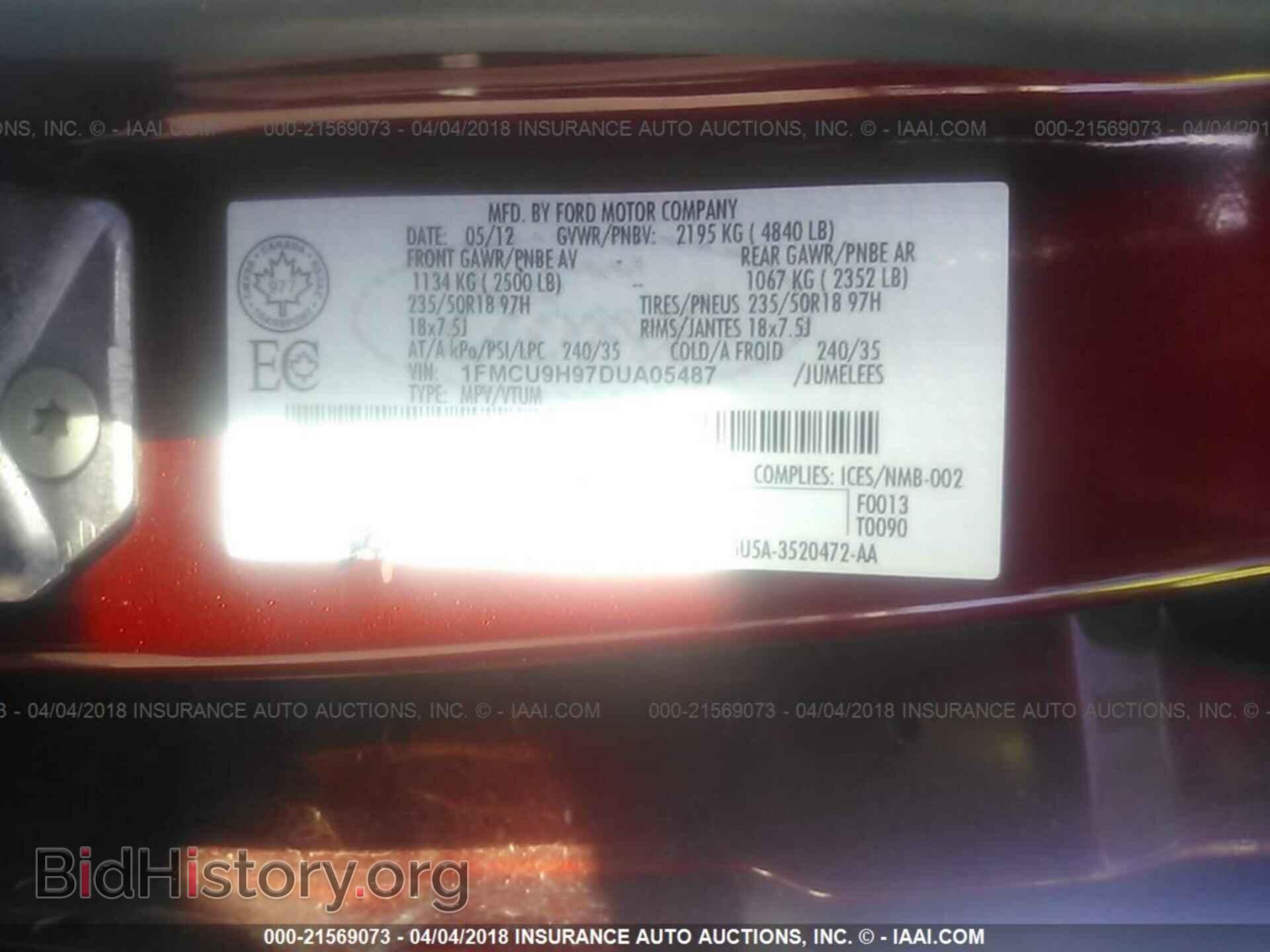 2013 Ford Escape - VIN: 1FMCU9H97DUA05487 - Photo 9