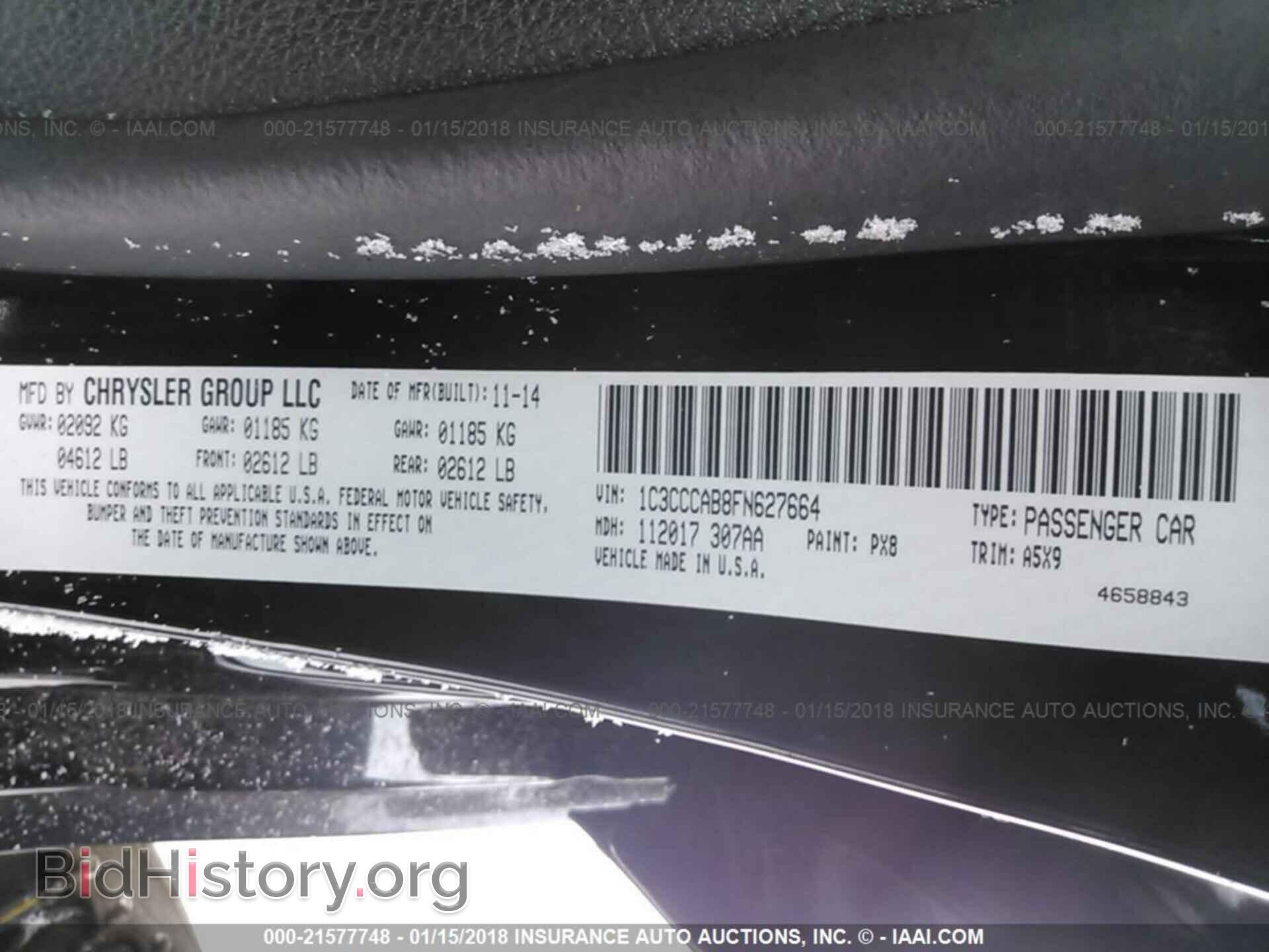 2015 Chrysler 200 - VIN: 1C3CCCAB8FN627664 - Photo 9