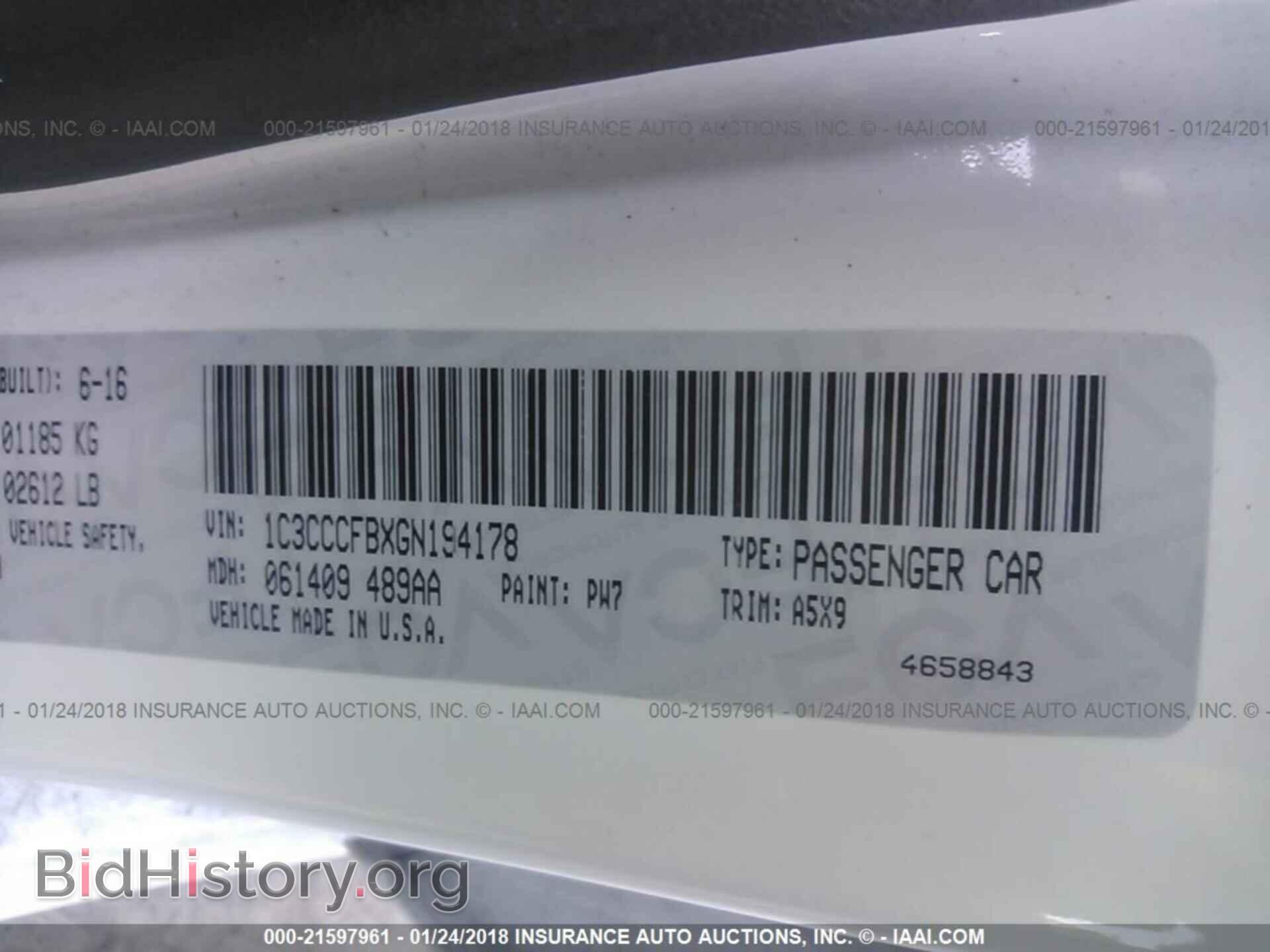 2016 Chrysler 200 - VIN: 1C3CCCFBXGN194178 - Фото 9