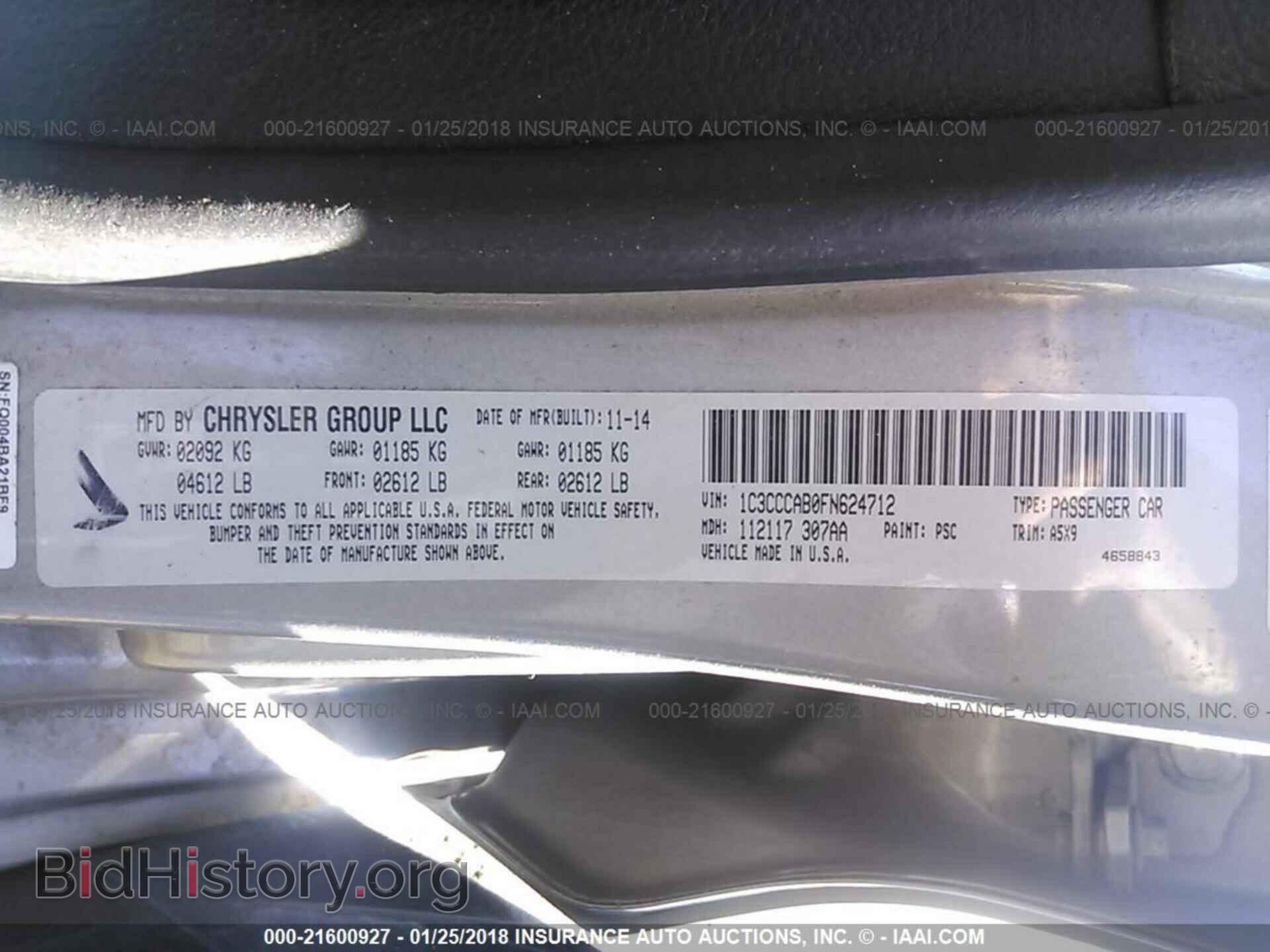 2015 Chrysler 200 - VIN: 1C3CCCAB0FN624712 - Photo 9