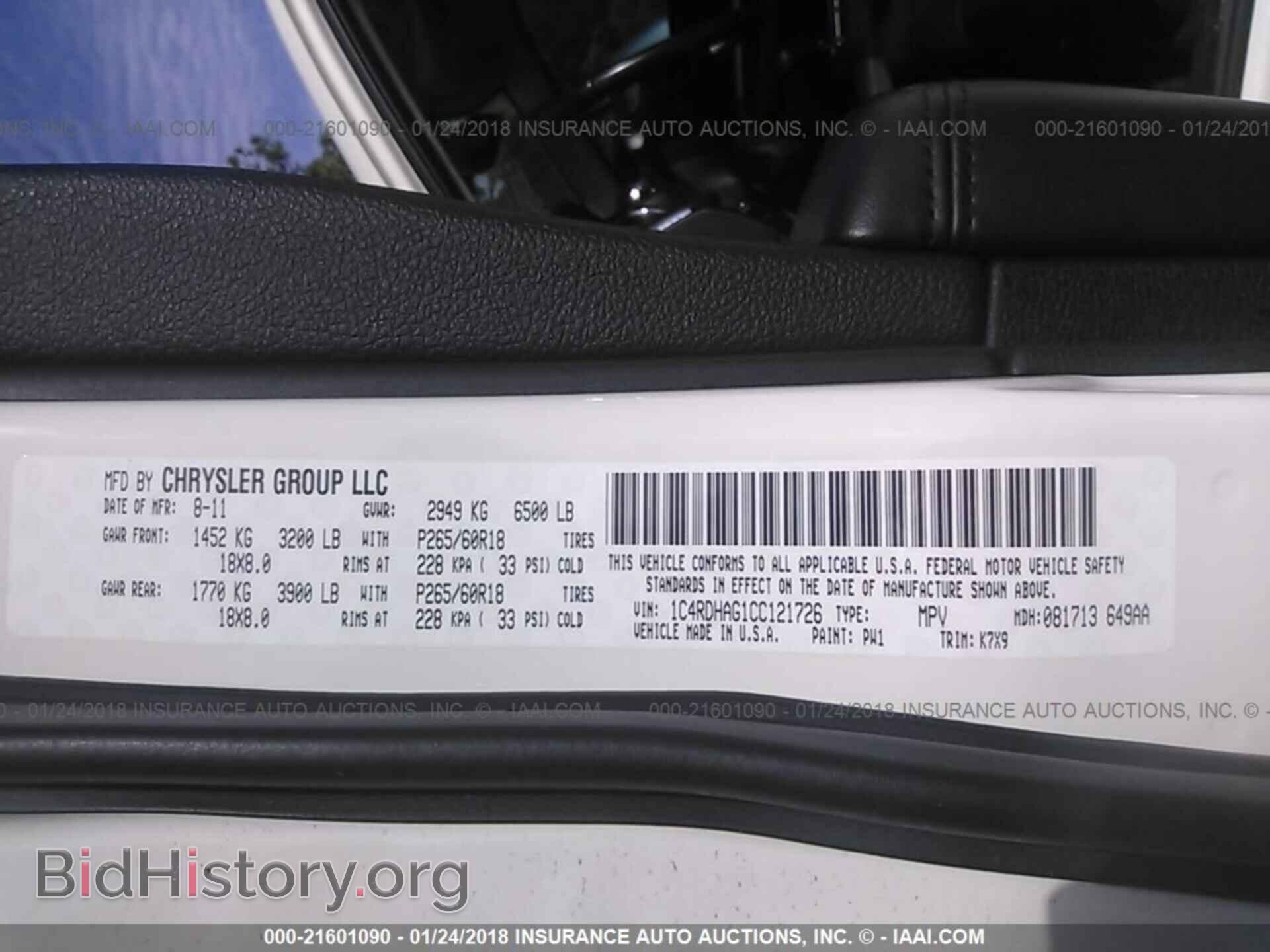 2012 Dodge Durango - VIN: 1C4RDHAG1CC121726 - Photo 9