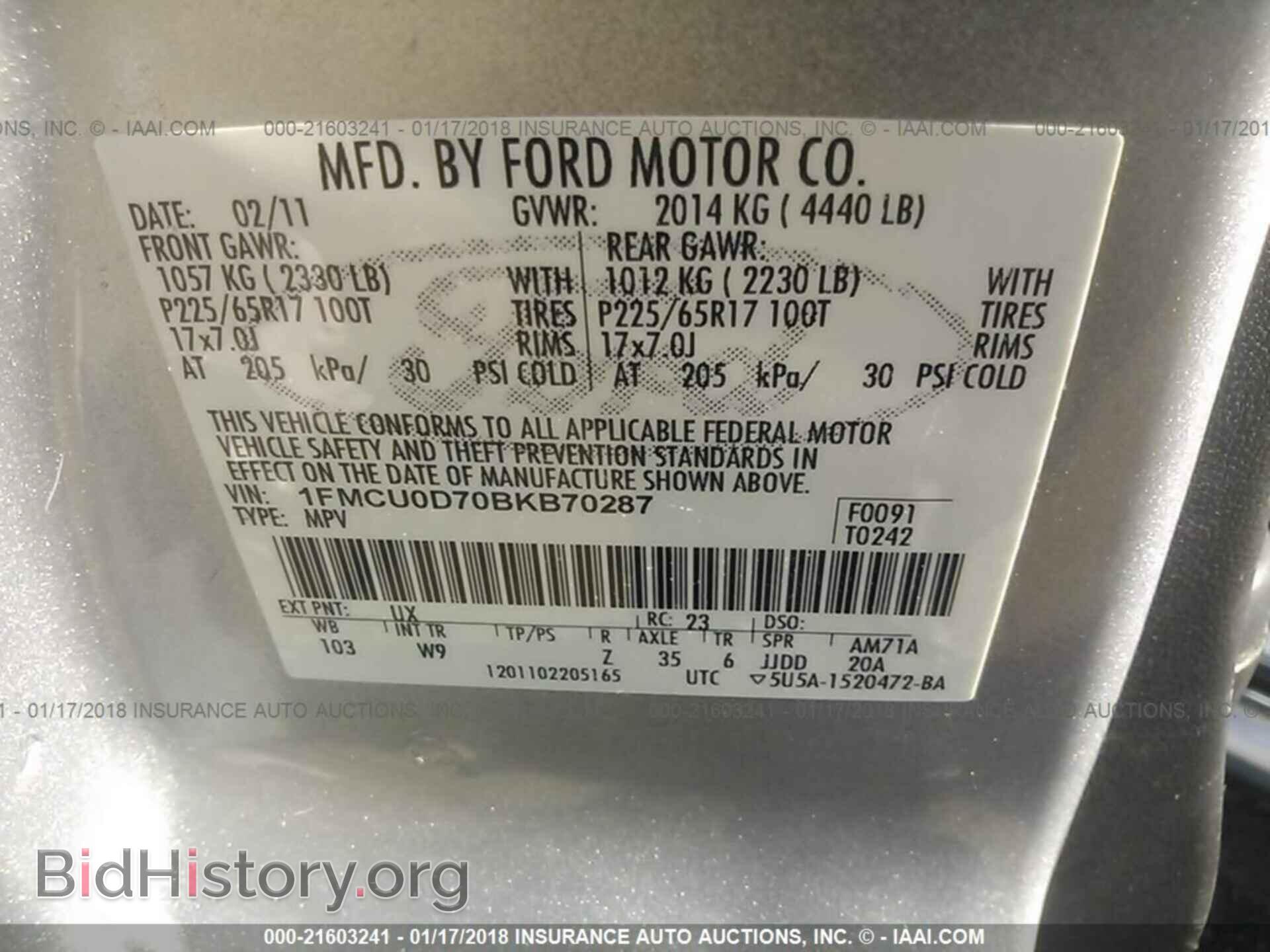 2011 Ford Escape - VIN: 1FMCU0D70BKB70287 - Photo 9