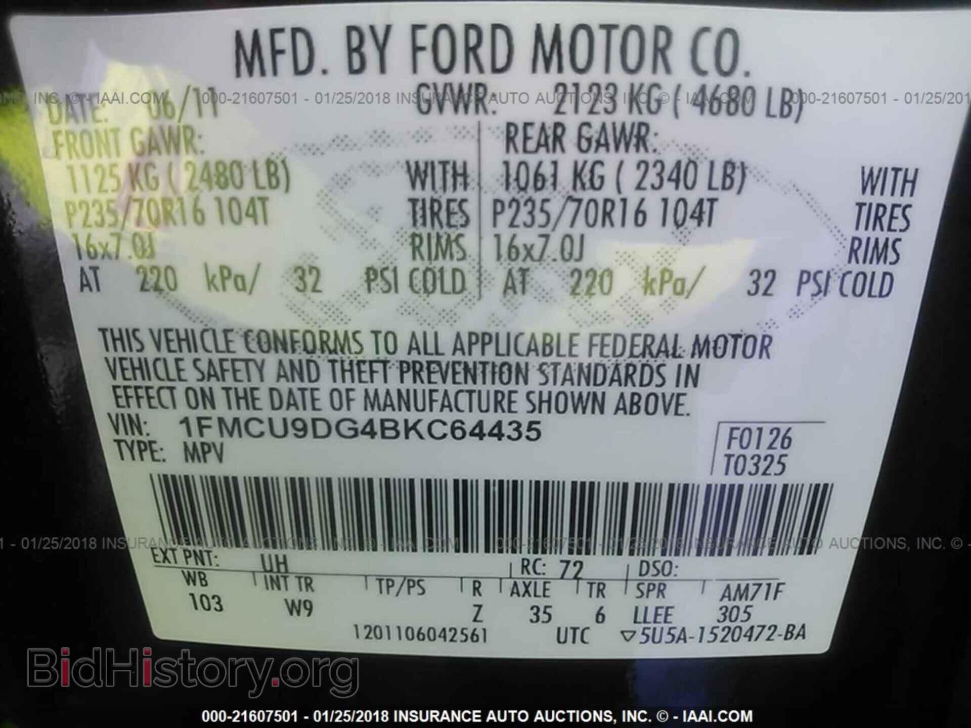 2011 Ford Escape - VIN: 1FMCU9DG4BKC64435 - Photo 9