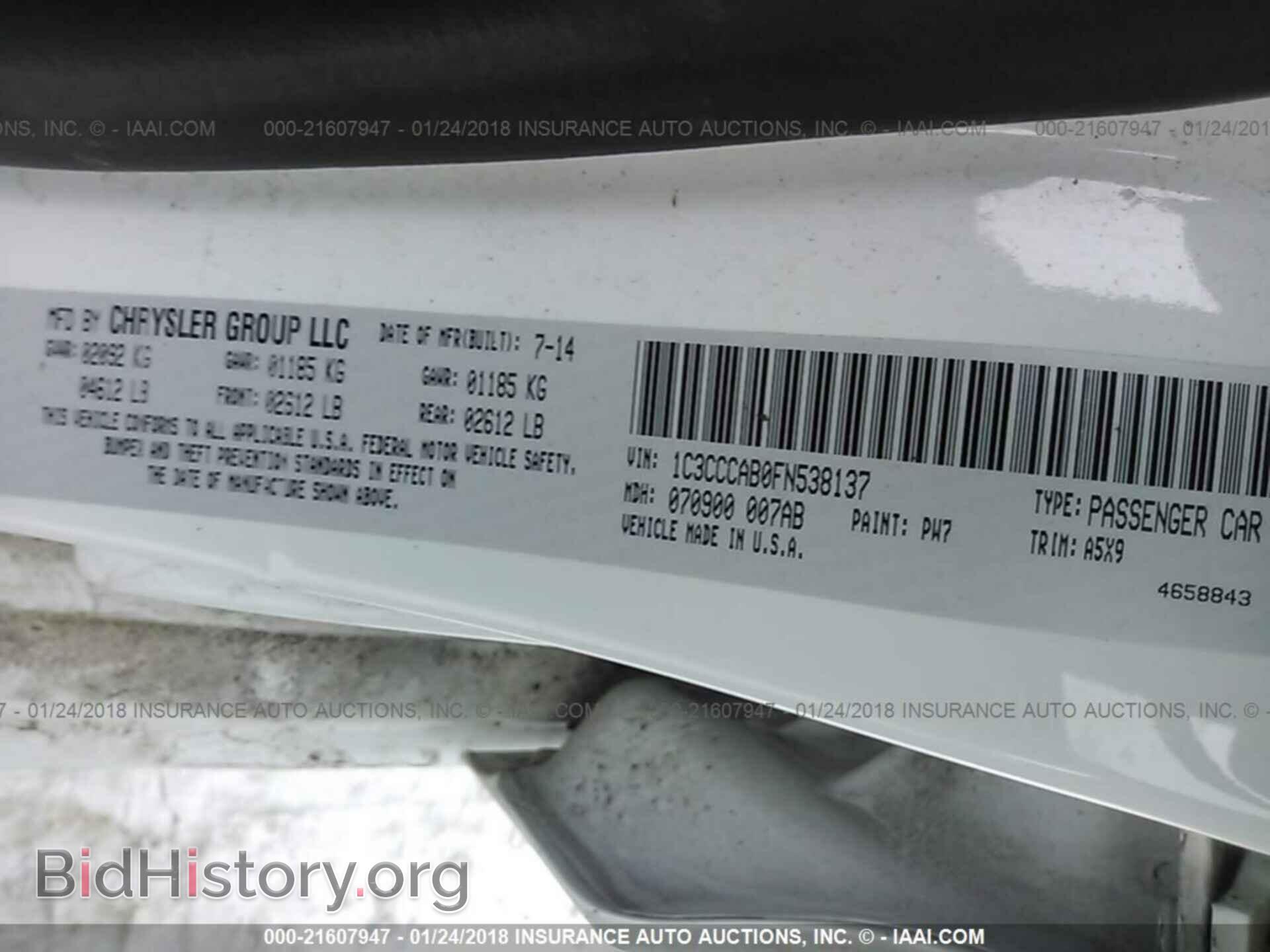 2015 Chrysler 200 - VIN: 1C3CCCAB0FN538137 - Photo 9