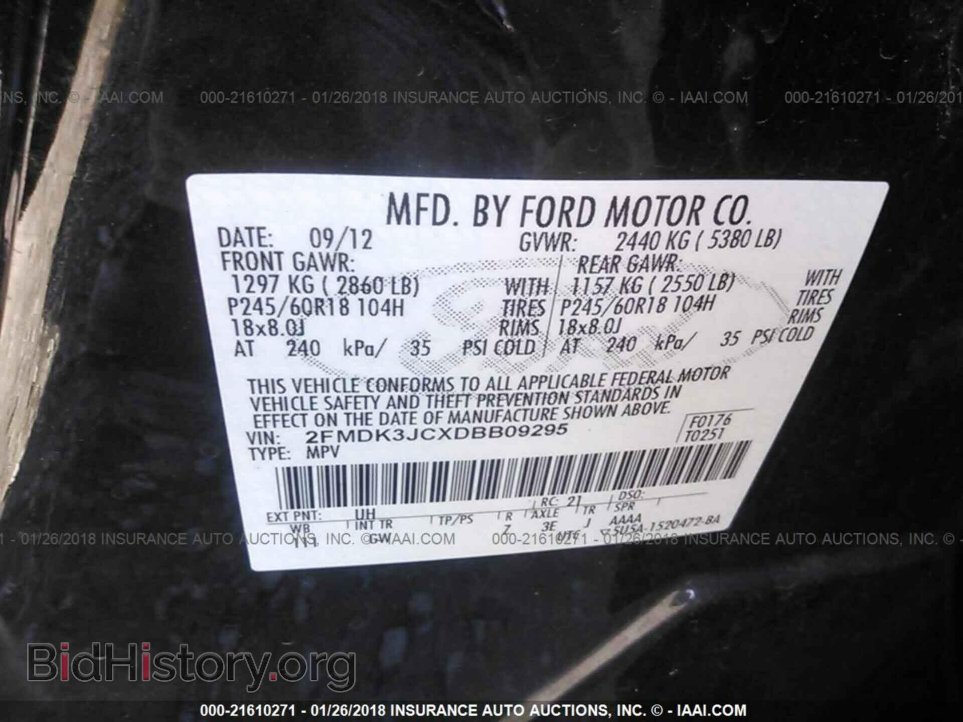 2013 Ford Edge - VIN: 2FMDK3JCXDBB09295 - Photo 9