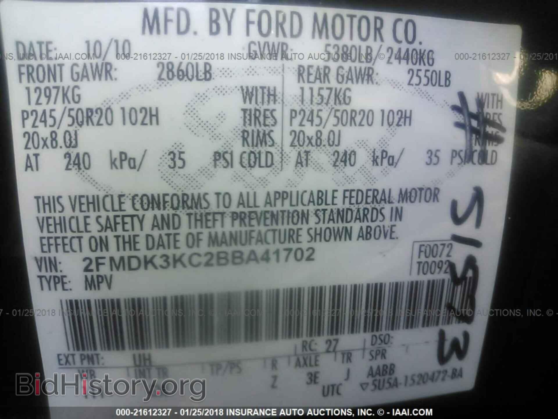 2011 Ford Edge - VIN: 2FMDK3KC2BBA41702 - Photo 9