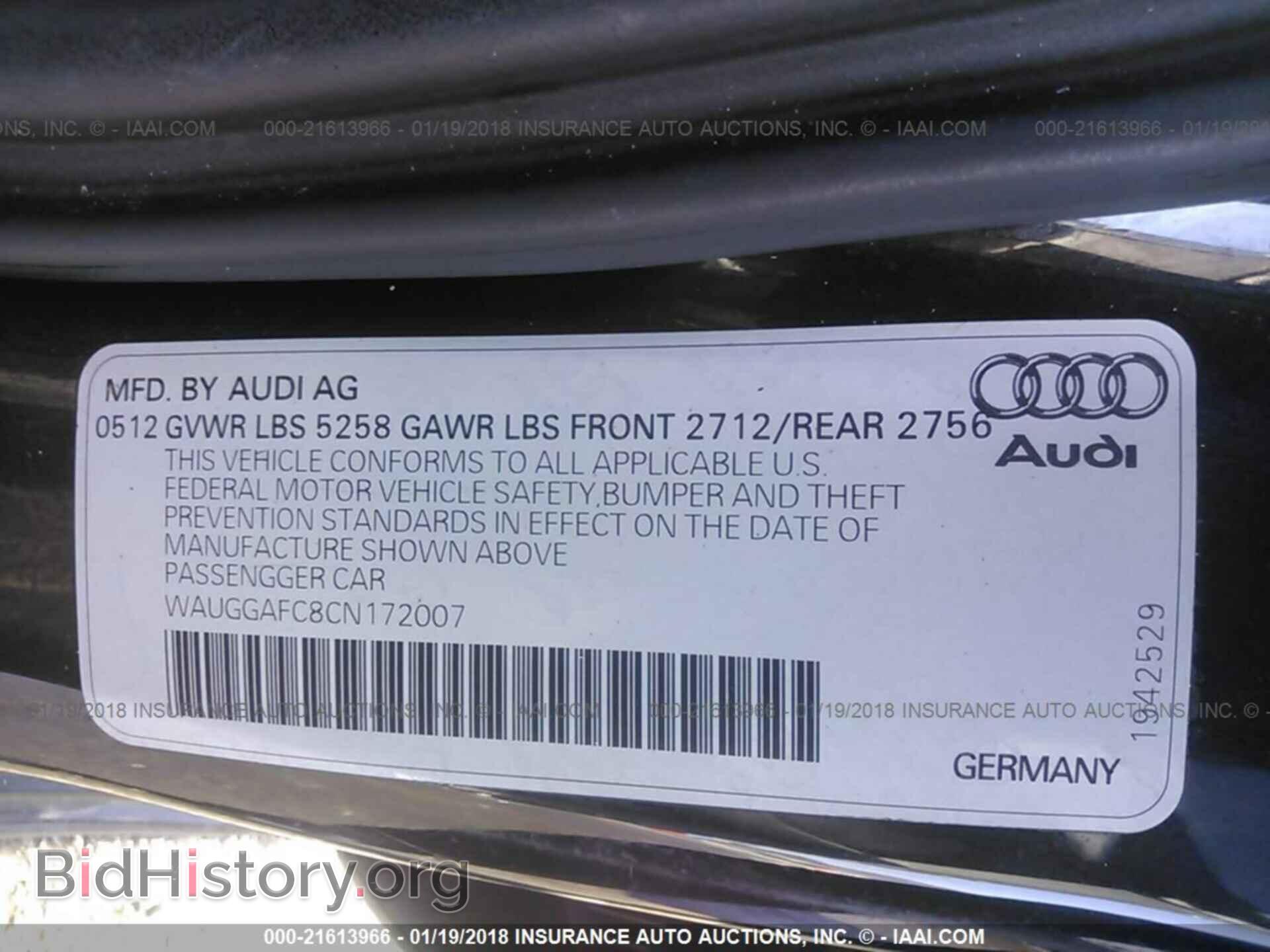 2012 Audi A6 - VIN: WAUGGAFC8CN172007 - Фото 9