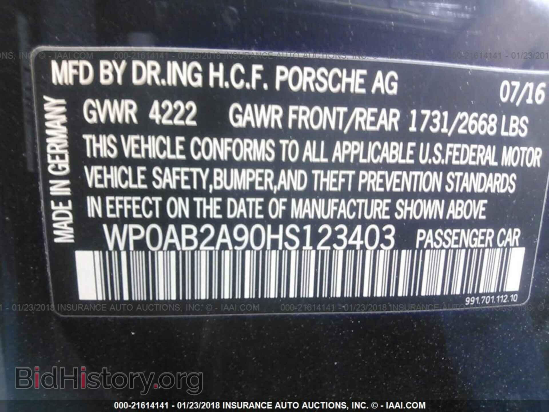 2017 Porsche 911 - VIN: WP0AB2A90HS123403 - Фото 9