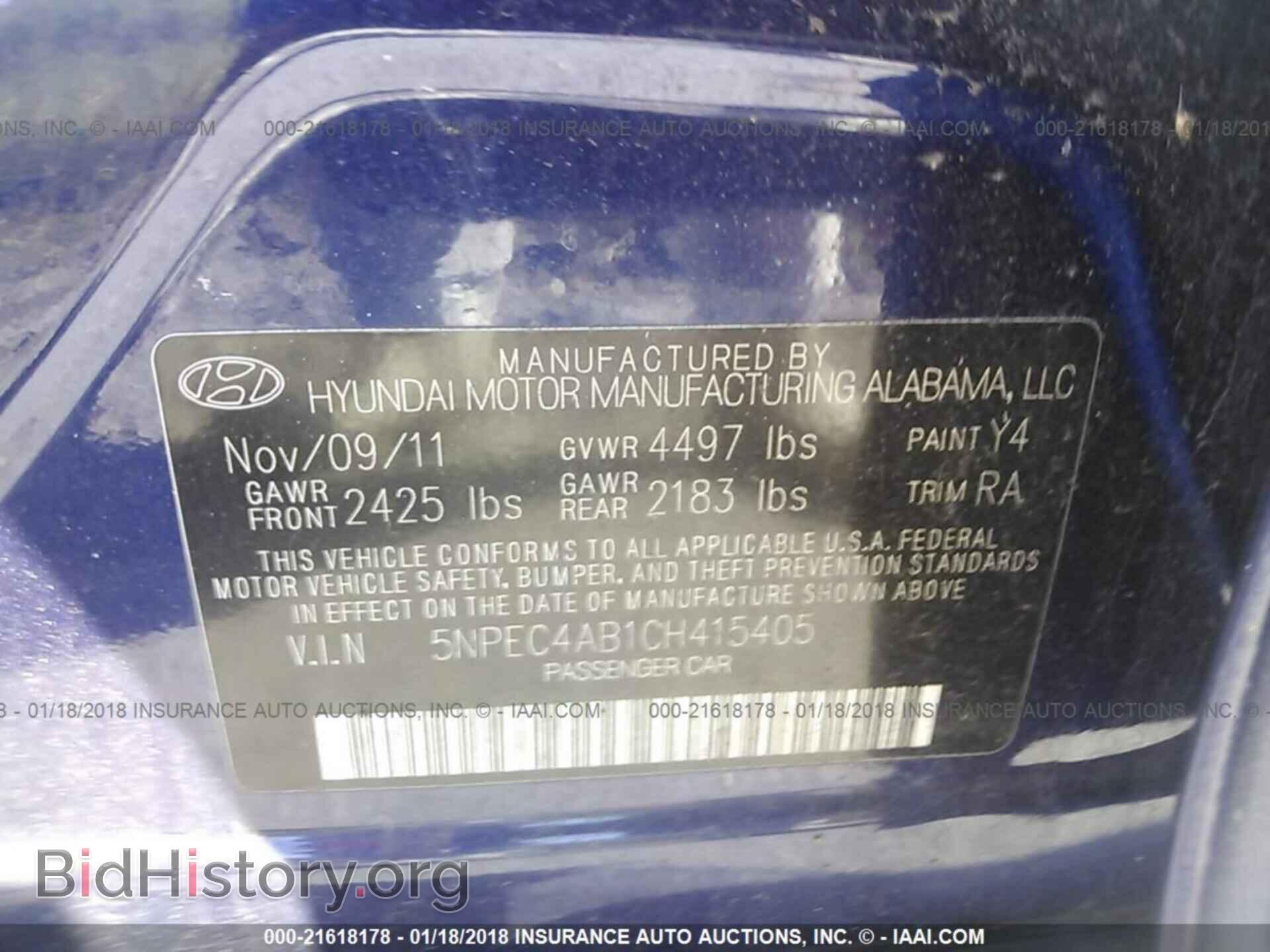 2012 Hyundai Sonata - VIN: 5NPEC4AB1CH415405 - Photo 9