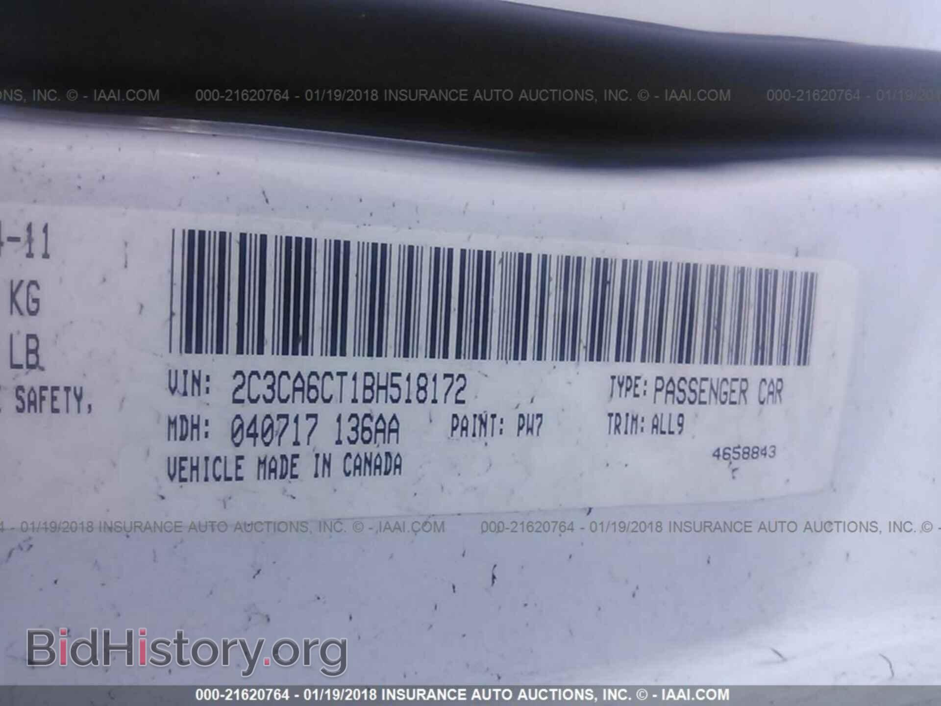 2011 Chrysler 300c - VIN: 2C3CA6CT1BH518172 - Фото 9