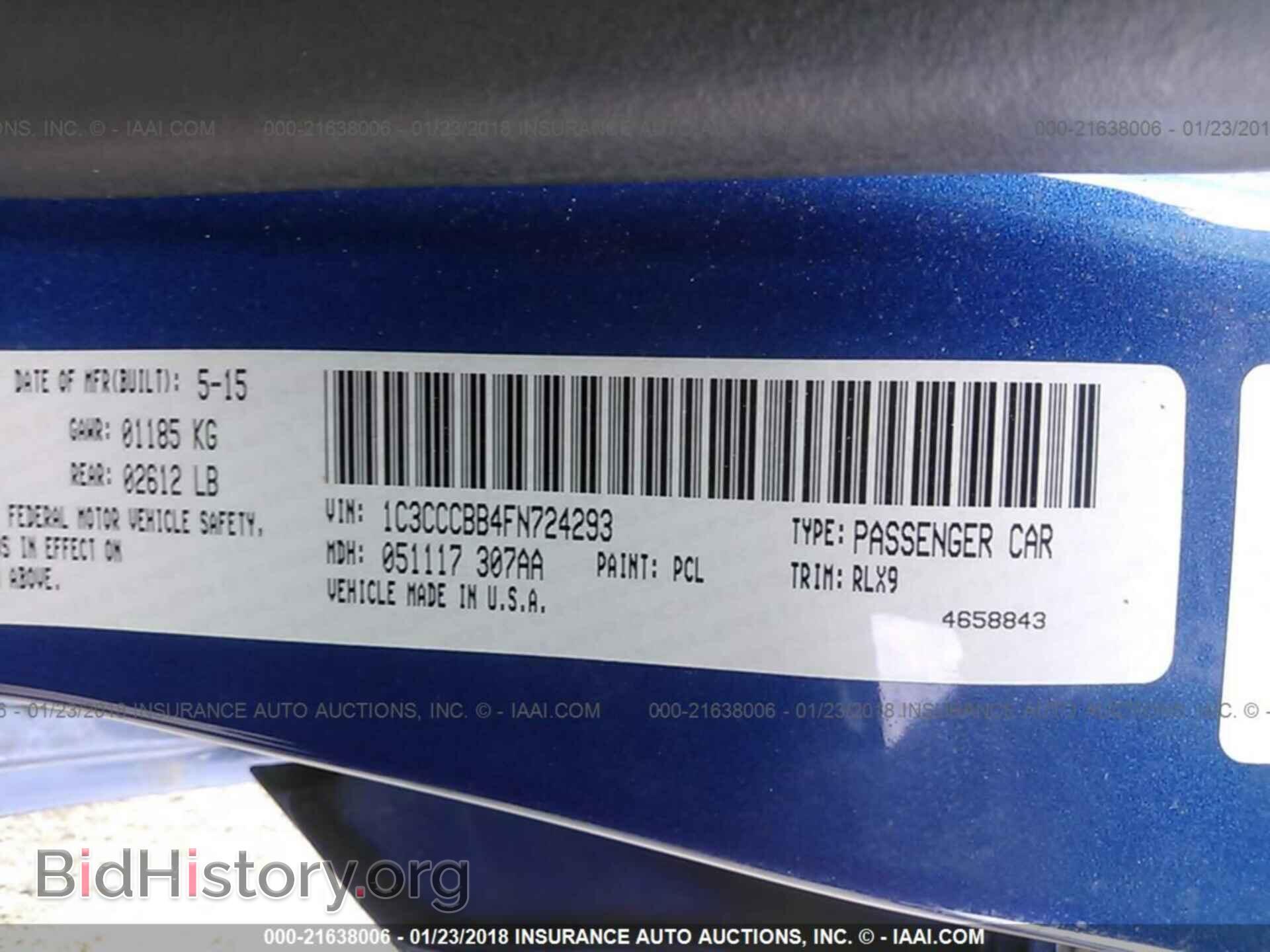 2015 Chrysler 200 - VIN: 1C3CCCBB4FN724293 - Photo 9