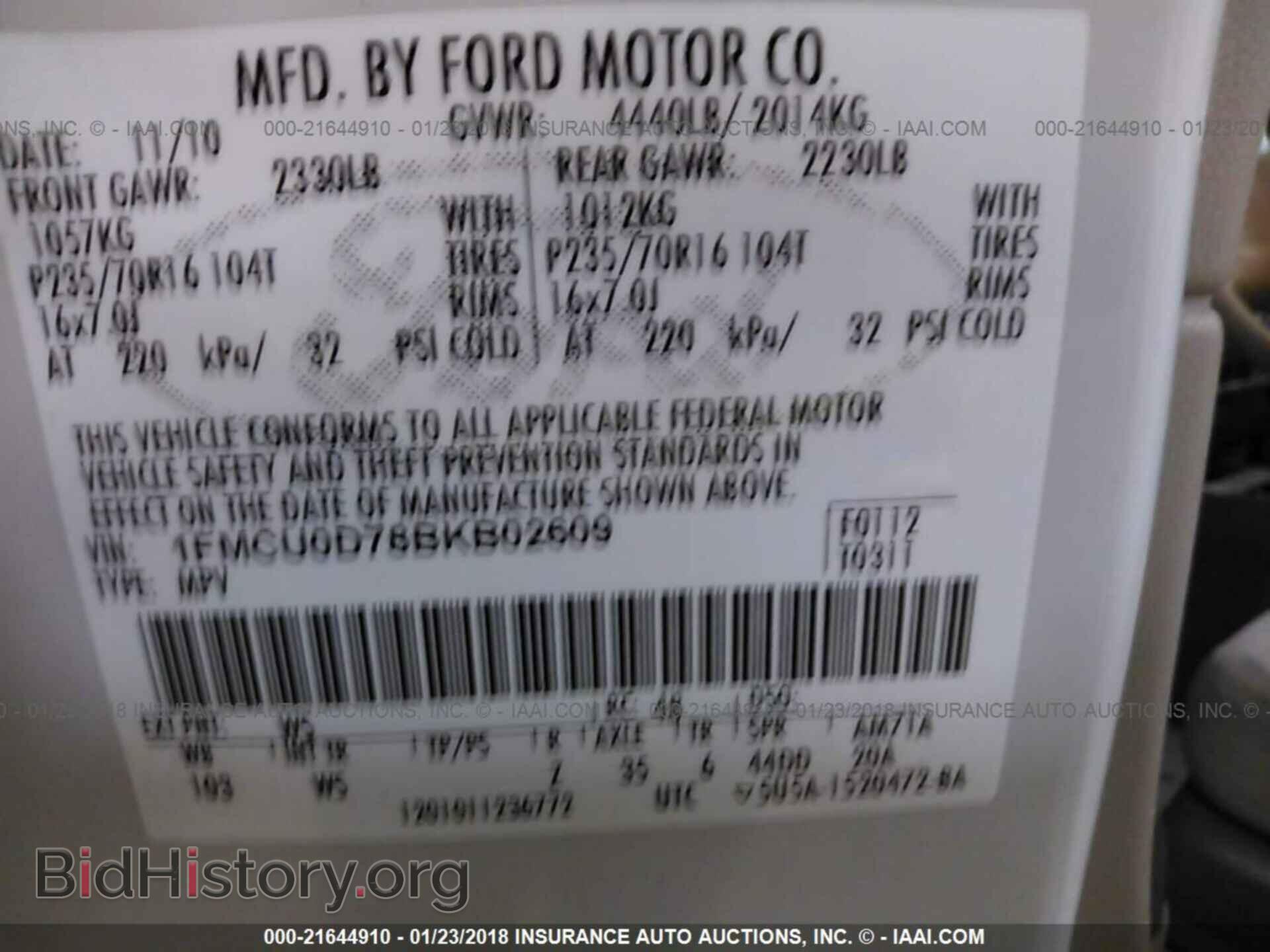 2011 Ford Escape - VIN: 1FMCU0D78BKB02609 - Photo 9