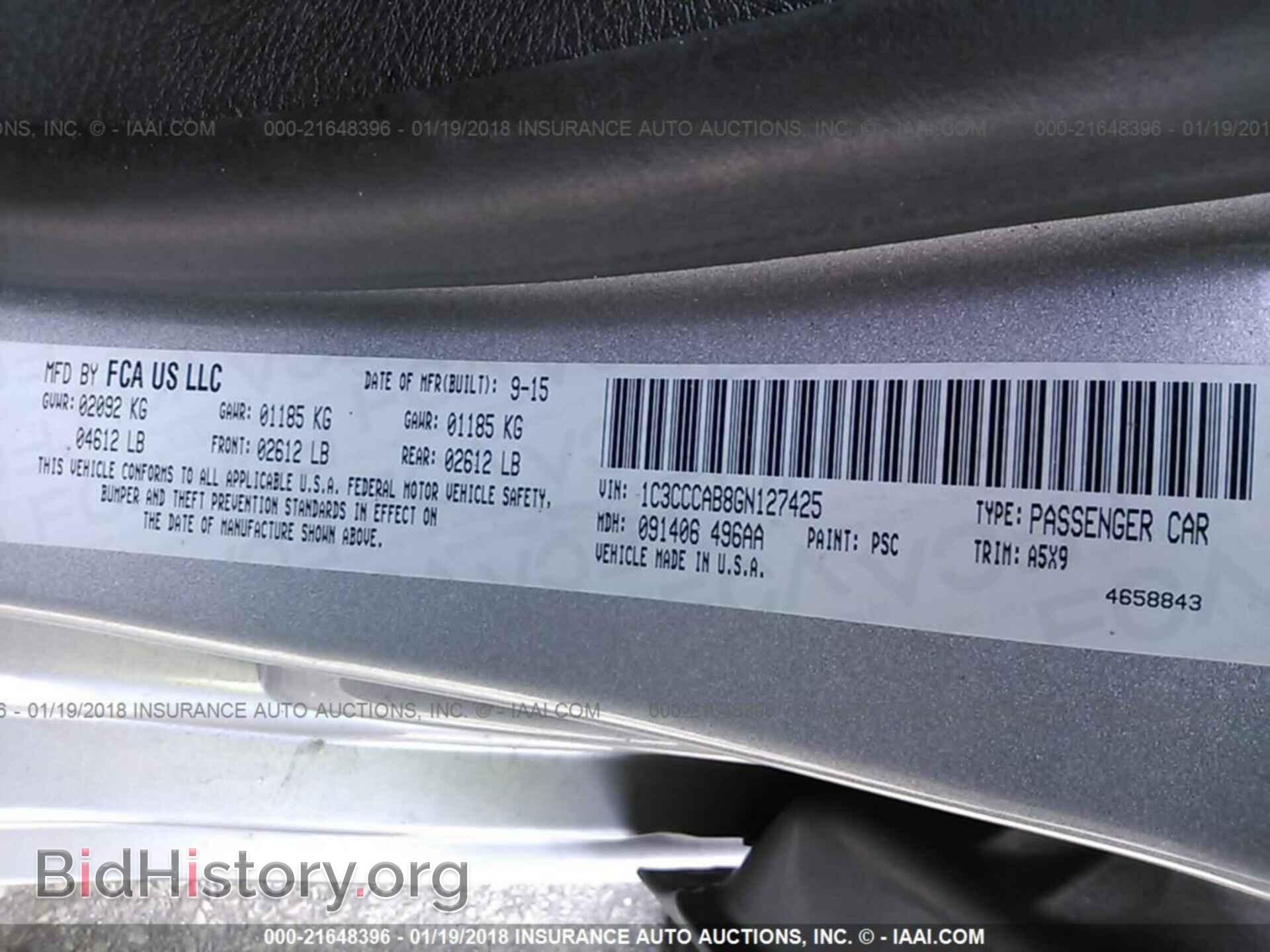 2016 Chrysler 200 - VIN: 1C3CCCAB8GN127425 - Фото 9