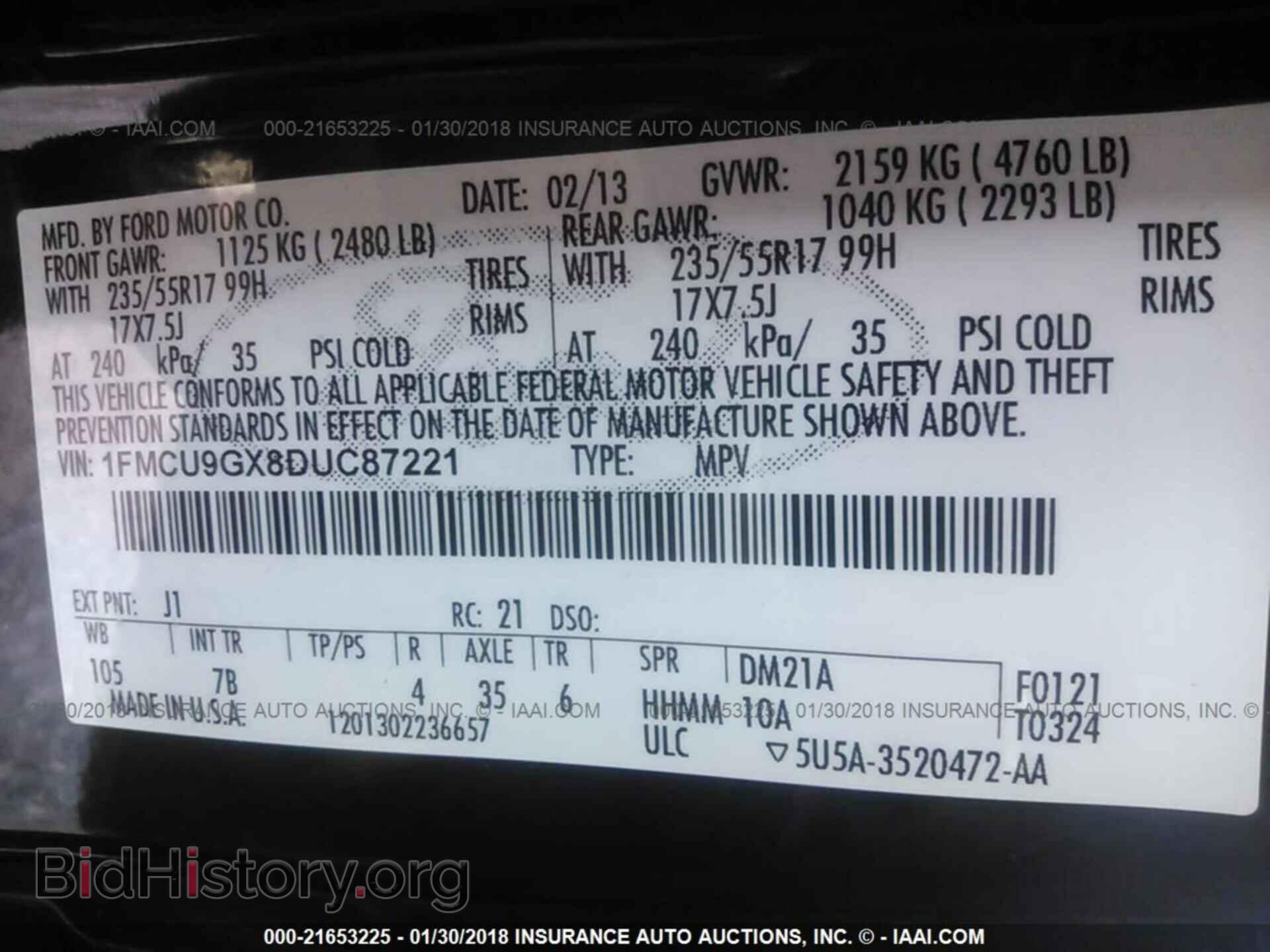 2013 Ford Escape - VIN: 1FMCU9GX8DUC87221 - Photo 9
