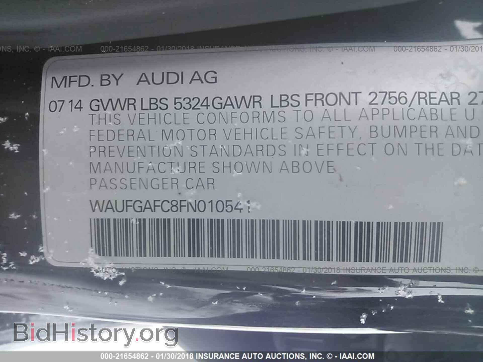 2015 Audi A6 - VIN: WAUFGAFC8FN010541 - Фото 9
