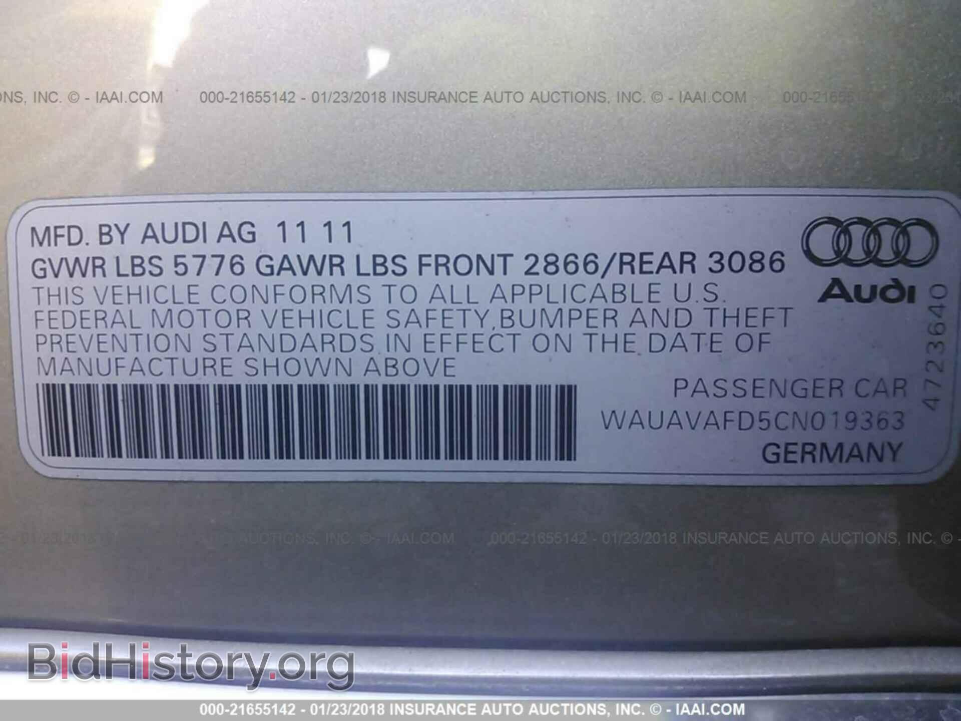 2012 Audi A8 - VIN: WAUAVAFD5CN019363 - Фото 9