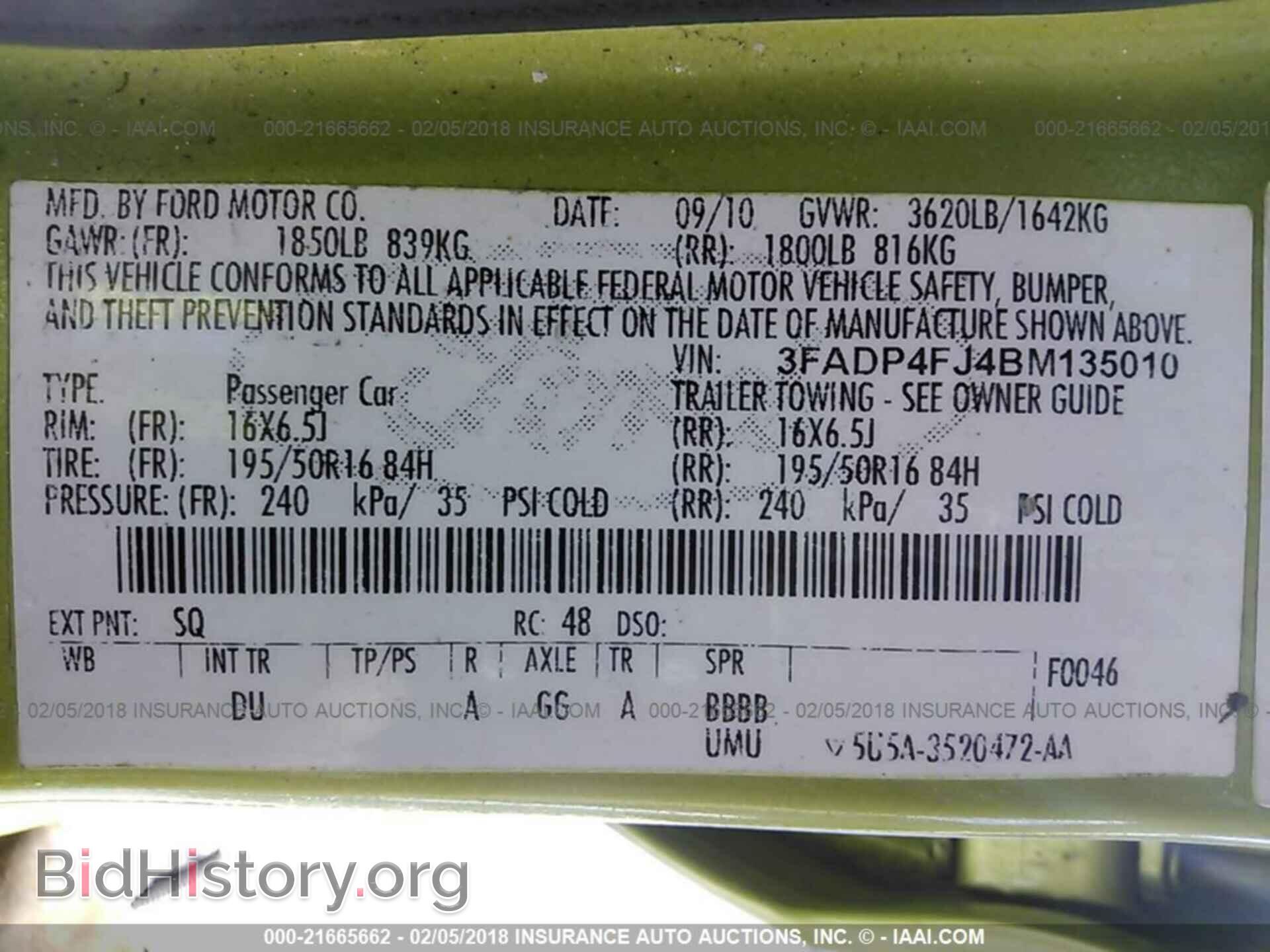2011 Ford Fiesta - VIN: 3FADP4FJ4BM135010 - Фото 9
