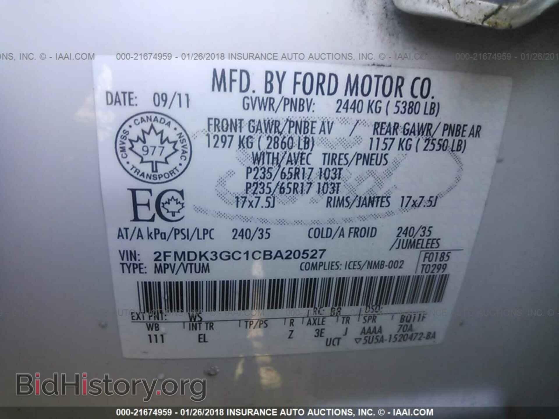 2012 Ford Edge - VIN: 2FMDK3GC1CBA20527 - Фото 9
