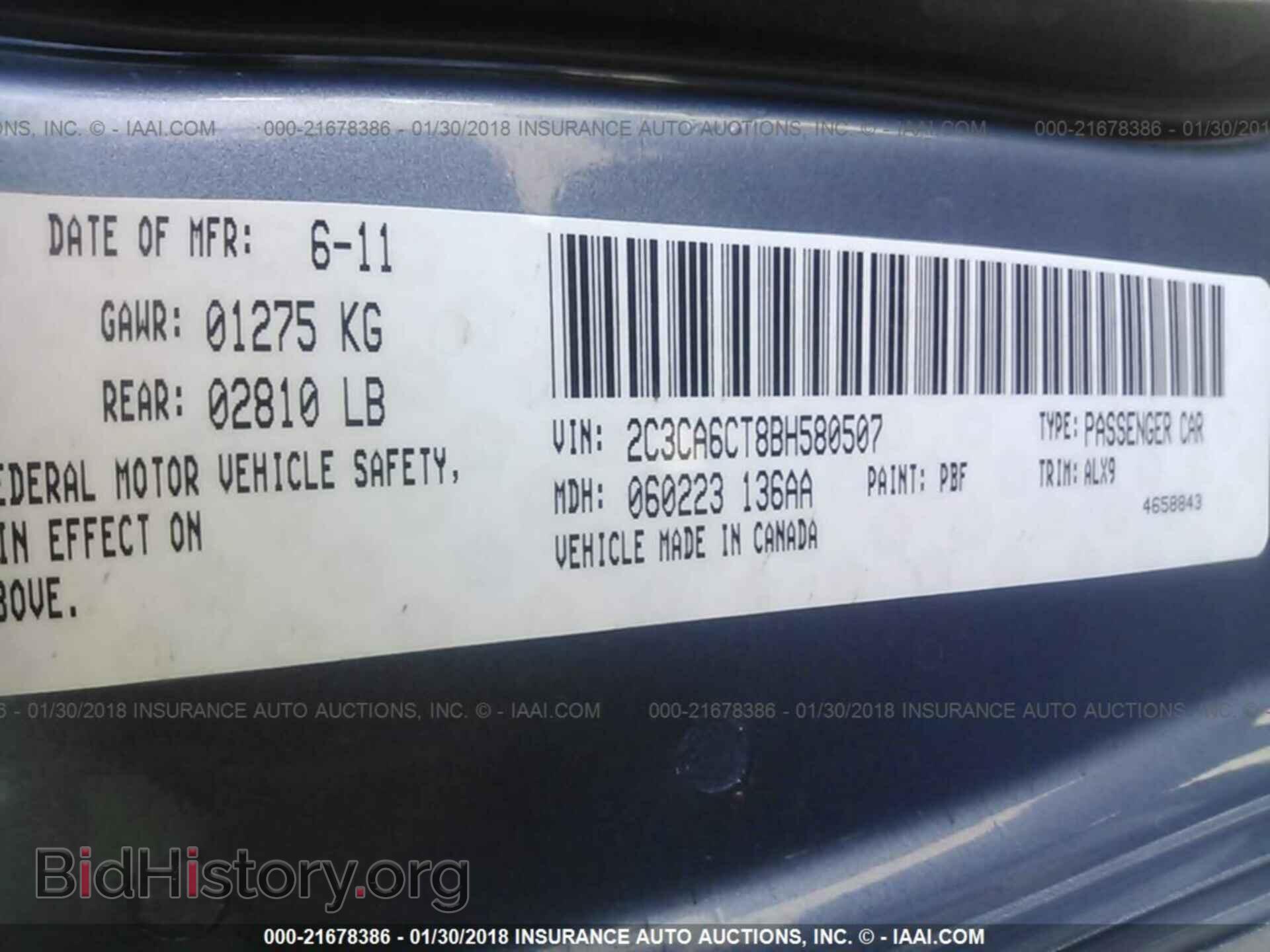 2011 Chrysler 300c - VIN: 2C3CA6CT8BH580507 - Photo 9
