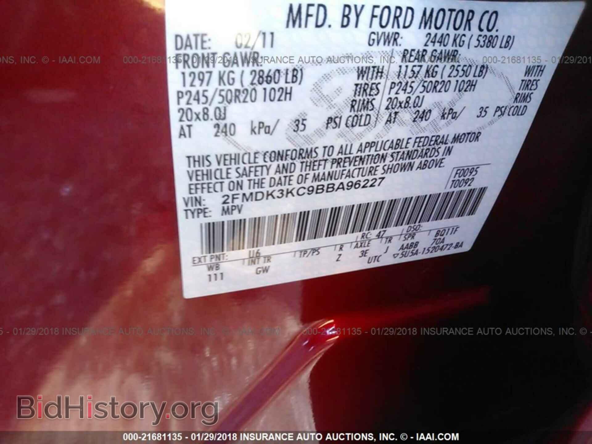 2011 Ford Edge - VIN: 2FMDK3KC9BBA96227 - Photo 9
