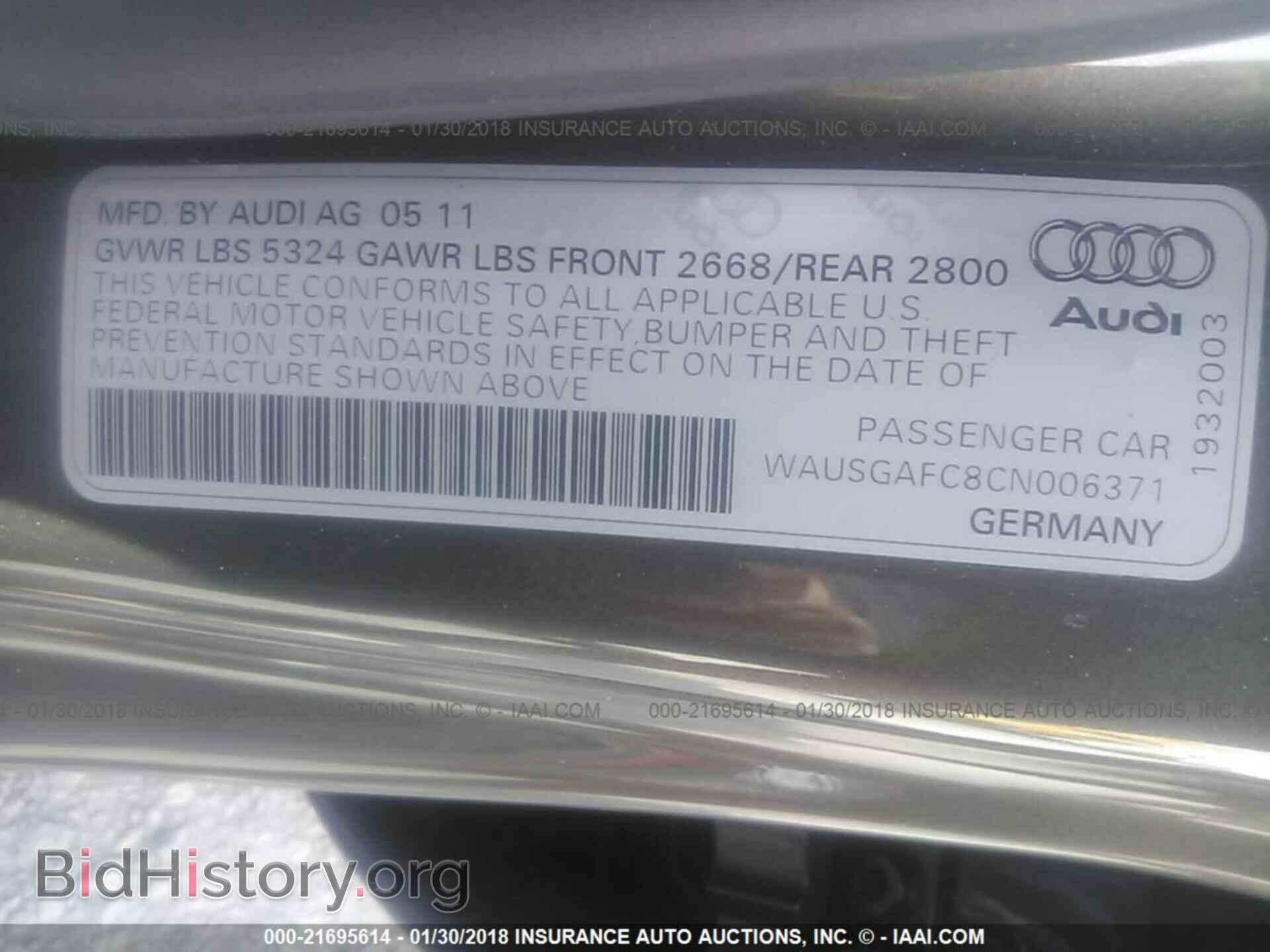 2012 Audi A7 - VIN: WAUSGAFC8CN006371 - Photo 9