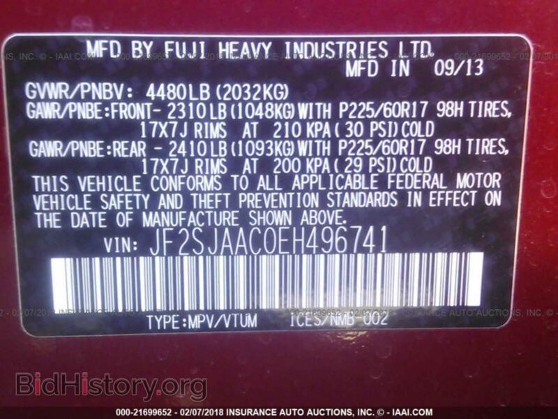 2014 Subaru FORESTER (VIN JF2SJAAC0EH496741) — photo 9 of 10