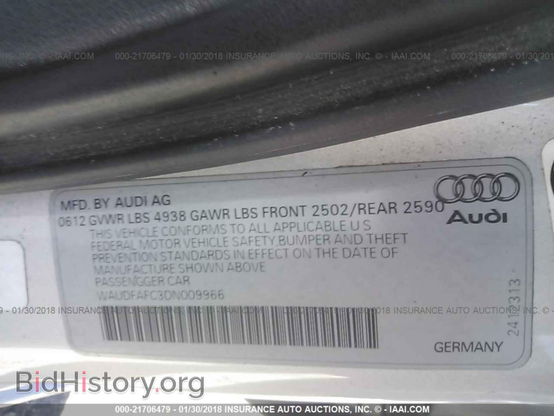 2013 Audi A6 - VIN: WAUDFAFC3DN009966 - Фото 9