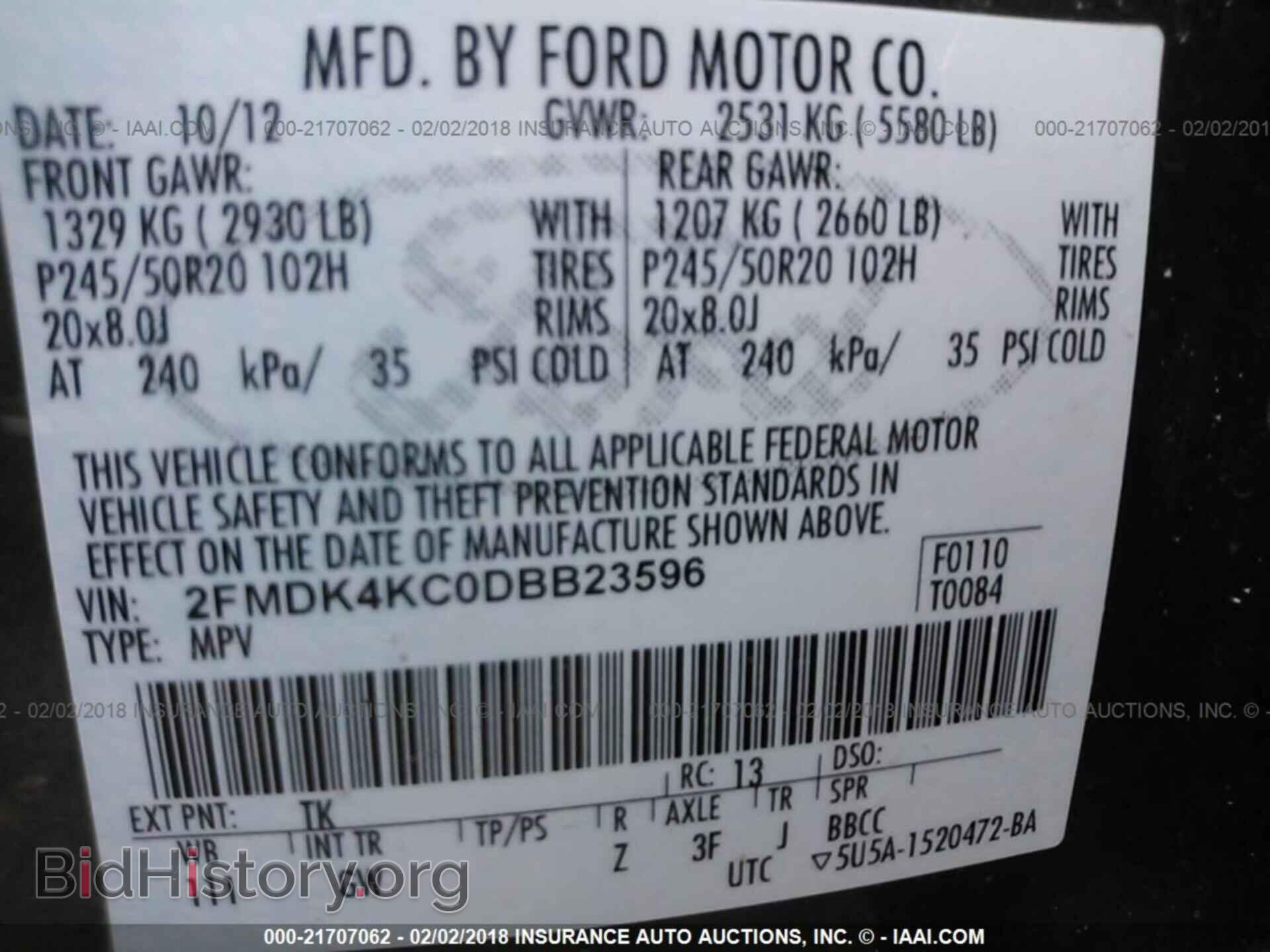 2013 Ford Edge - VIN: 2FMDK4KC0DBB23596 - Photo 9