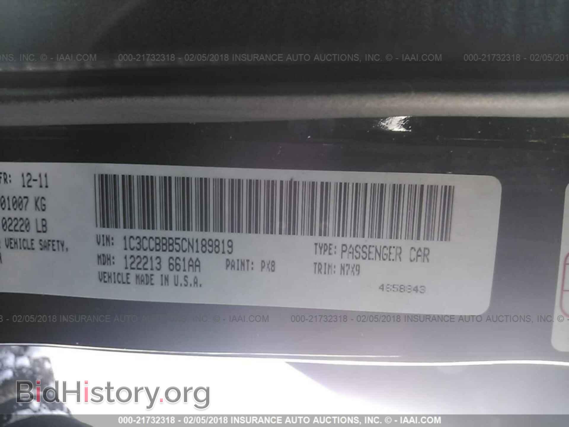 2012 Chrysler 200 - VIN: 1C3CCBBB5CN189819 - Photo 9