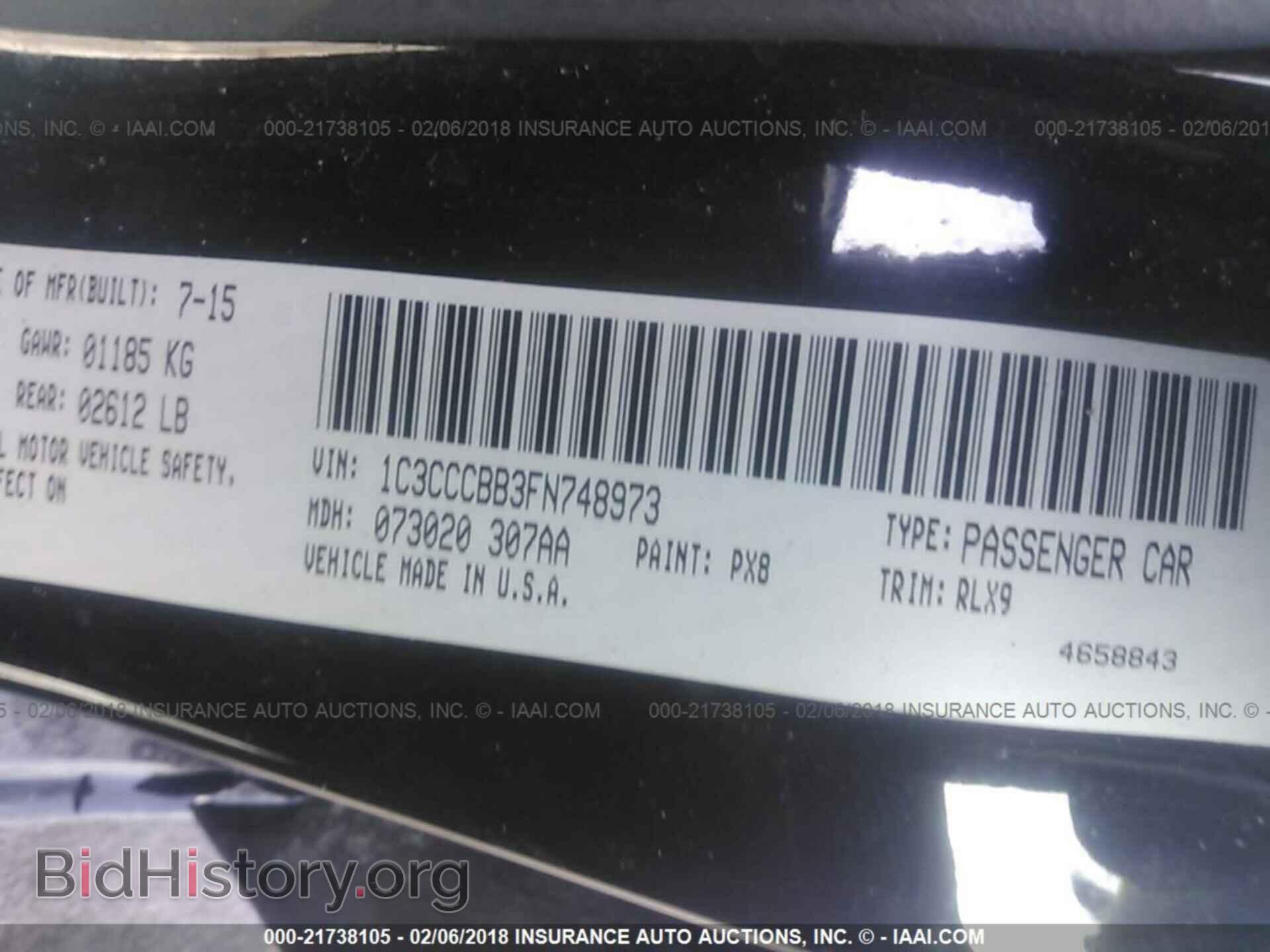 2015 Chrysler 200 - VIN: 1C3CCCBB3FN748973 - Photo 9