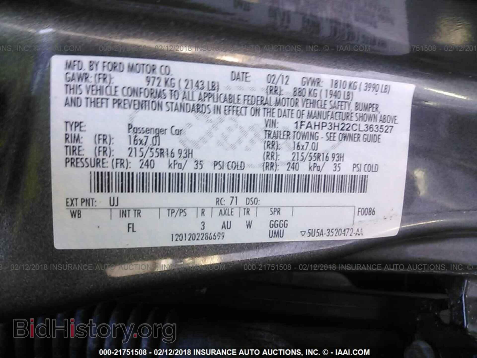 2012 FORD FOCUS - VIN: 1FAHP3H22CL363527 - Photo 9