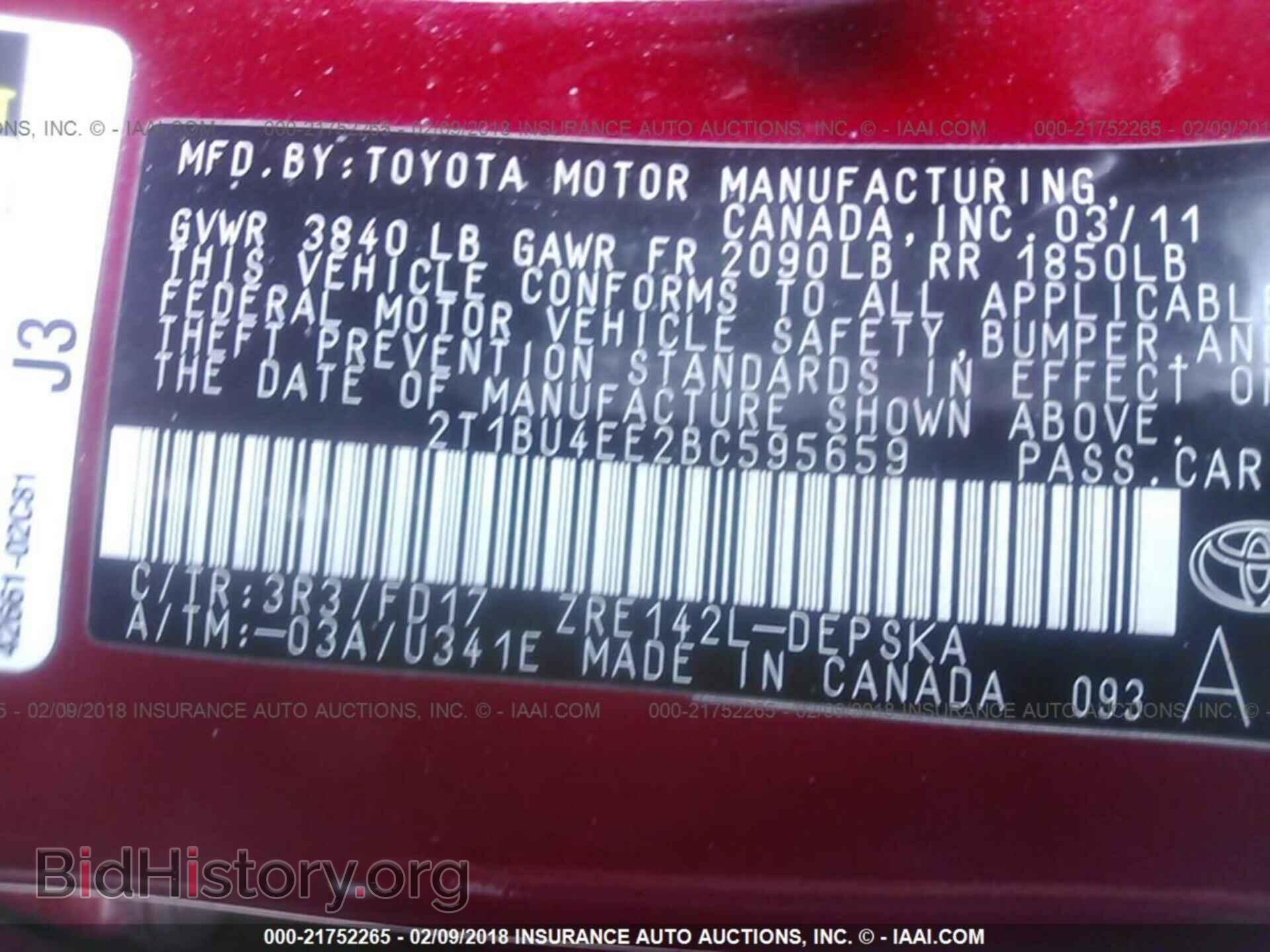2011 Toyota Corolla - VIN: 2T1BU4EE2BC595659 - Фото 9