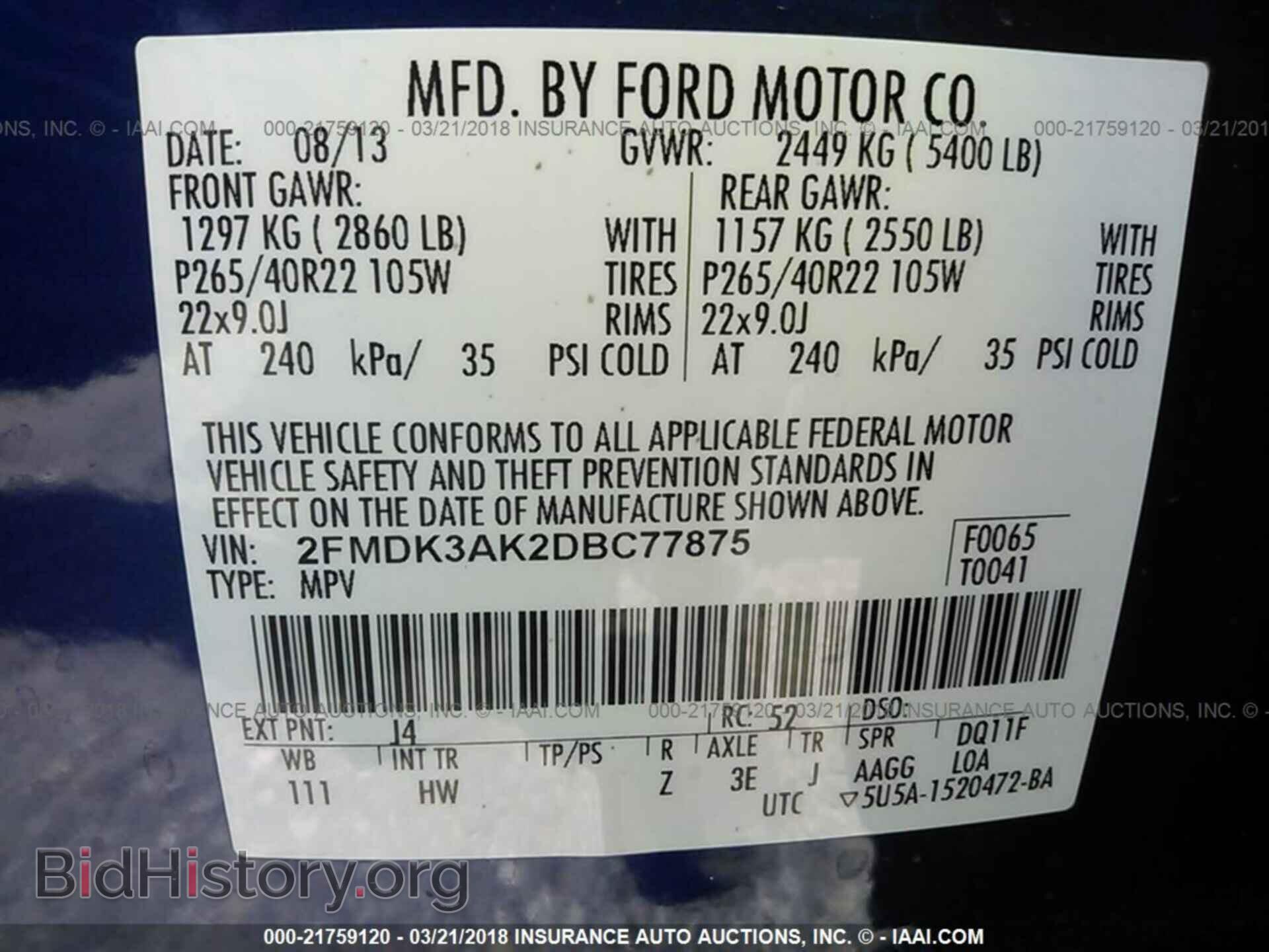 2013 Ford Edge - VIN: 2FMDK3AK2DBC77875 - Photo 9