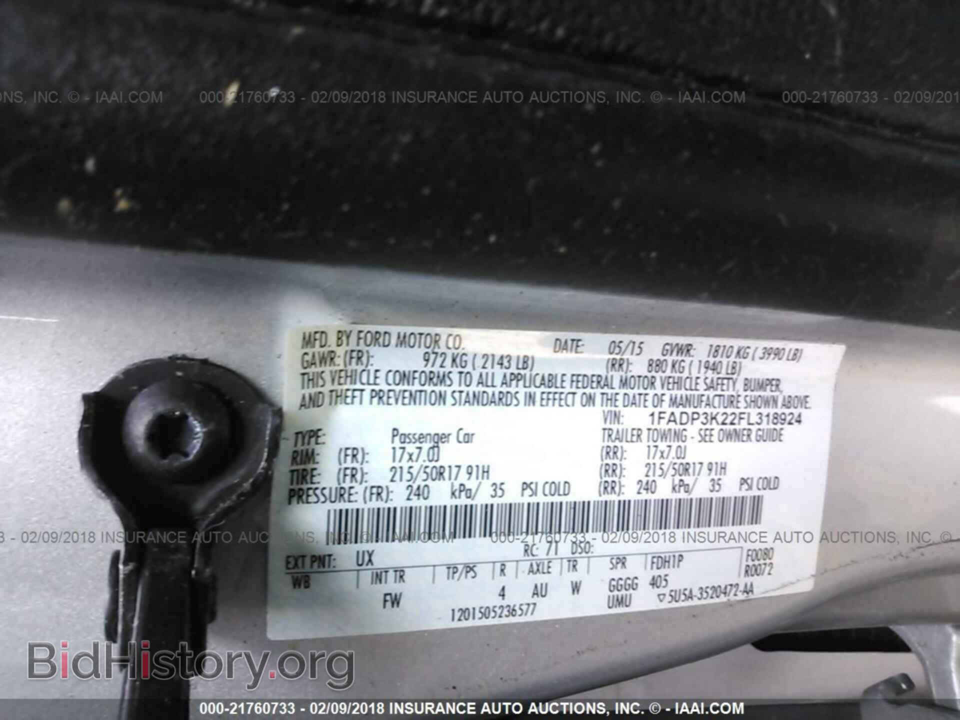 2015 Ford Focus - VIN: 1FADP3K22FL318924 - Фото 9