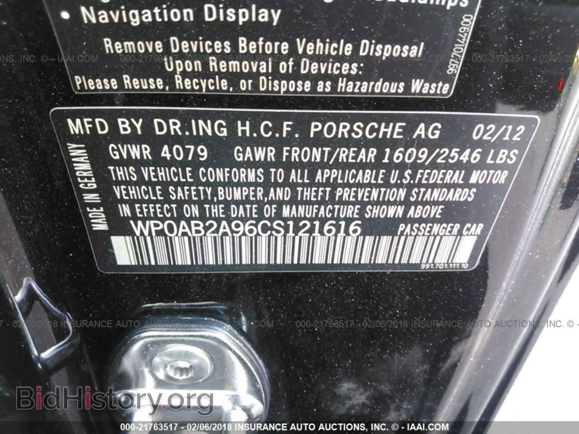 2012 Porsche 911 - VIN: WP0AB2A96CS121616 - Фото 9