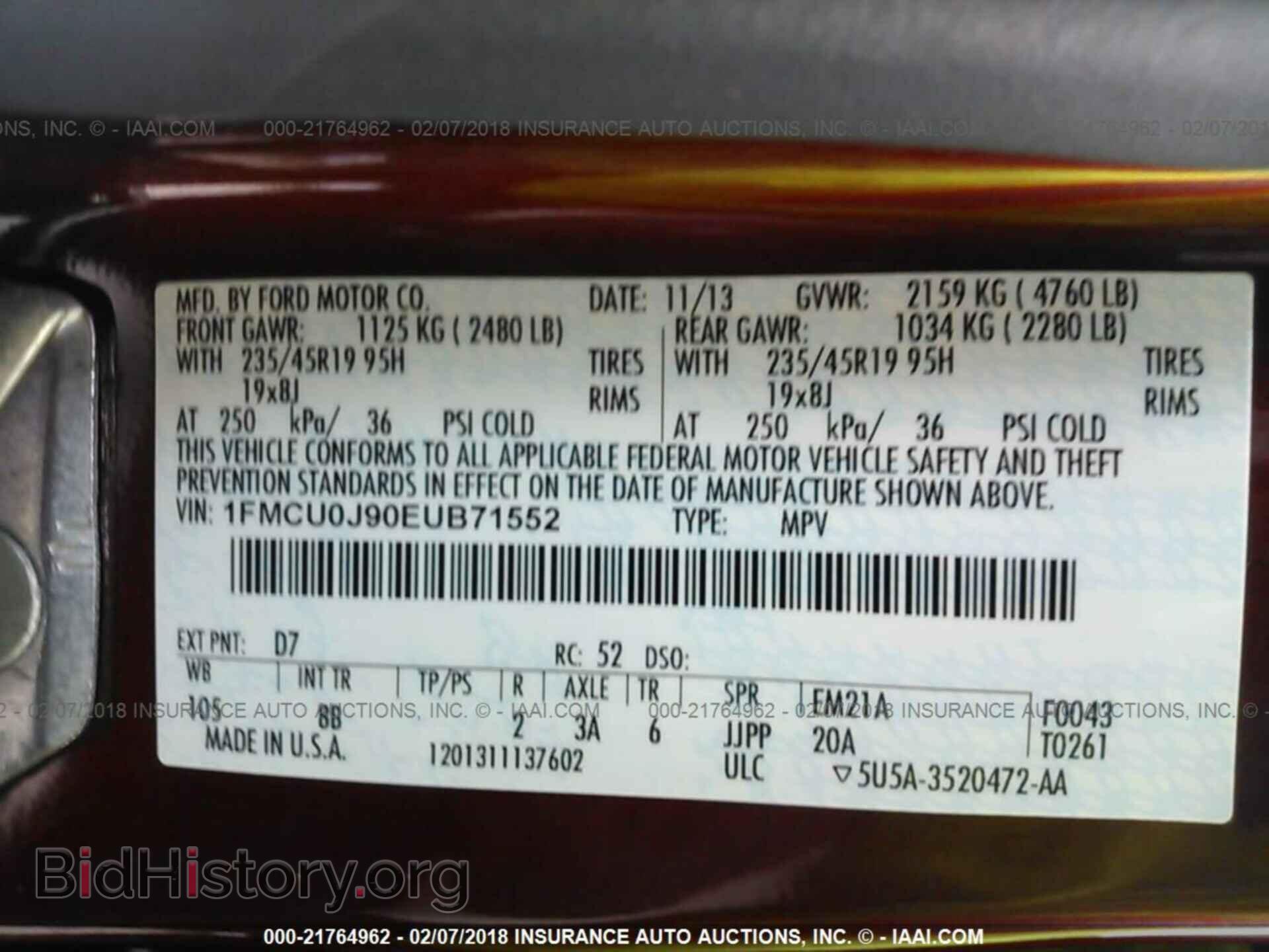 2014 Ford Escape - VIN: 1FMCU0J90EUB71552 - Photo 9