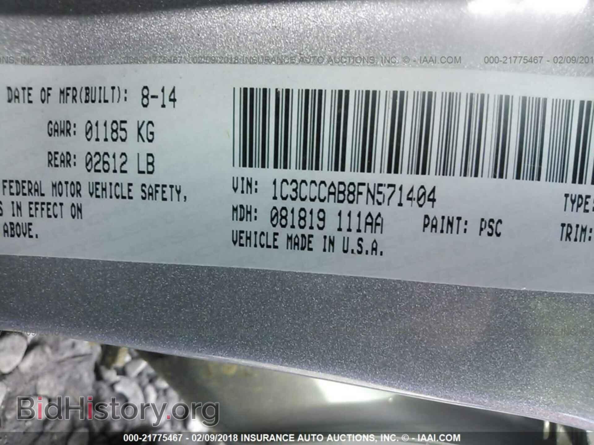 2015 Chrysler 200 - VIN: 1C3CCCAB8FN571404 - Photo 9