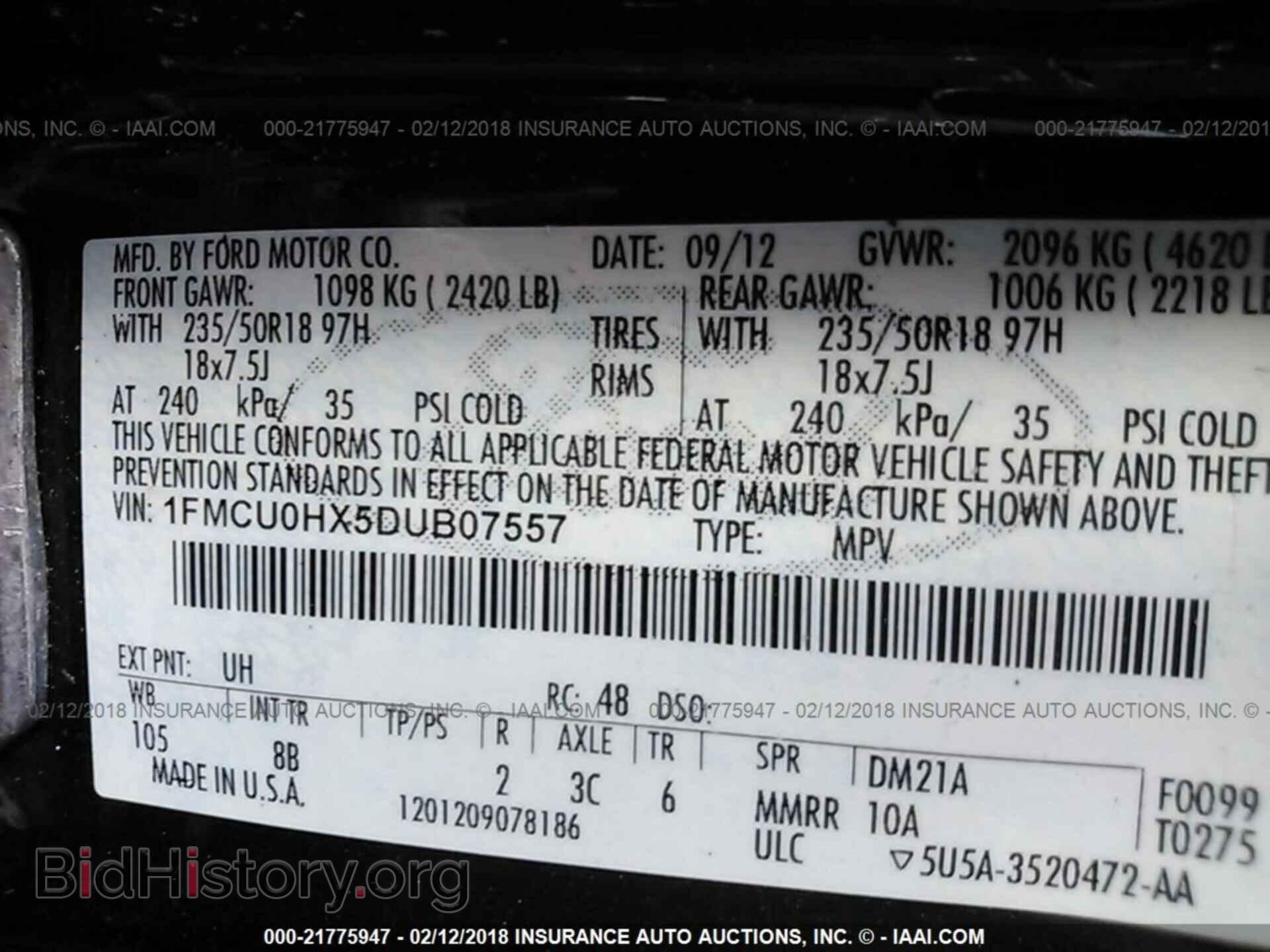 2013 Ford Escape - VIN: 1FMCU0HX5DUB07557 - Фото 9