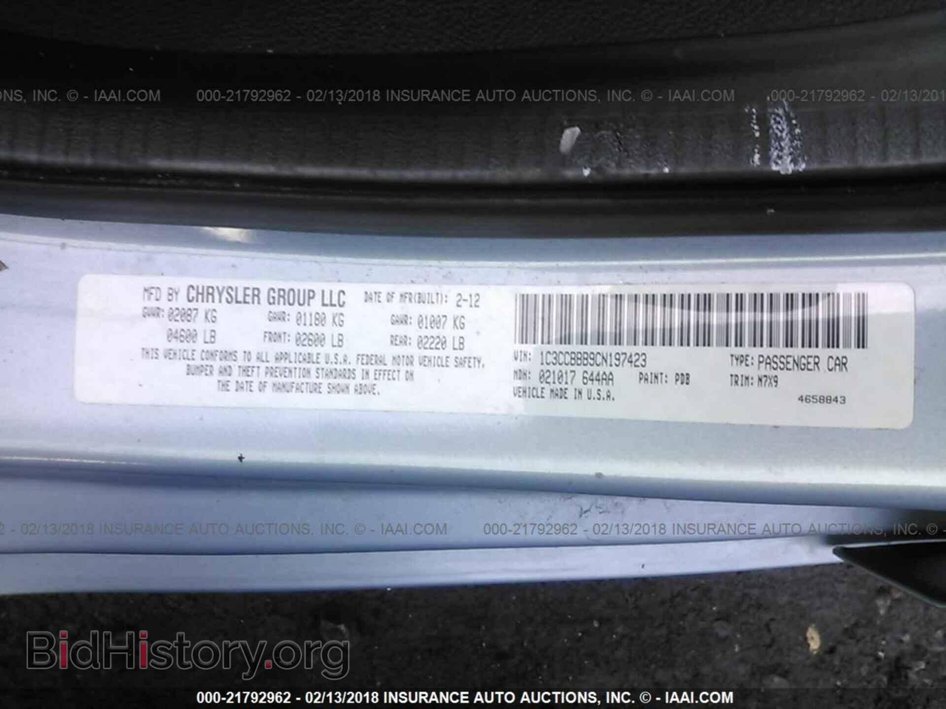 2012 Chrysler 200 - VIN: 1C3CCBBB9CN197423 - Photo 9